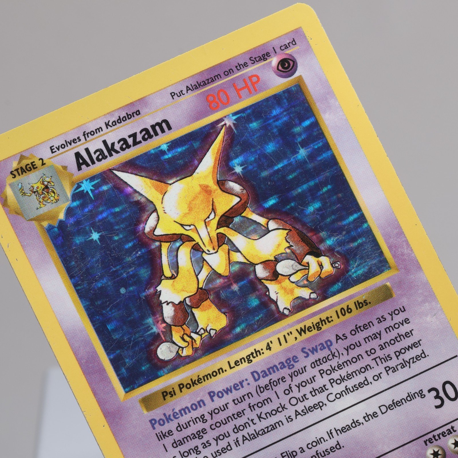 Pokemon TCG Alakazam 1102 Base Set Holo Rare Shadowless PL 168013748858