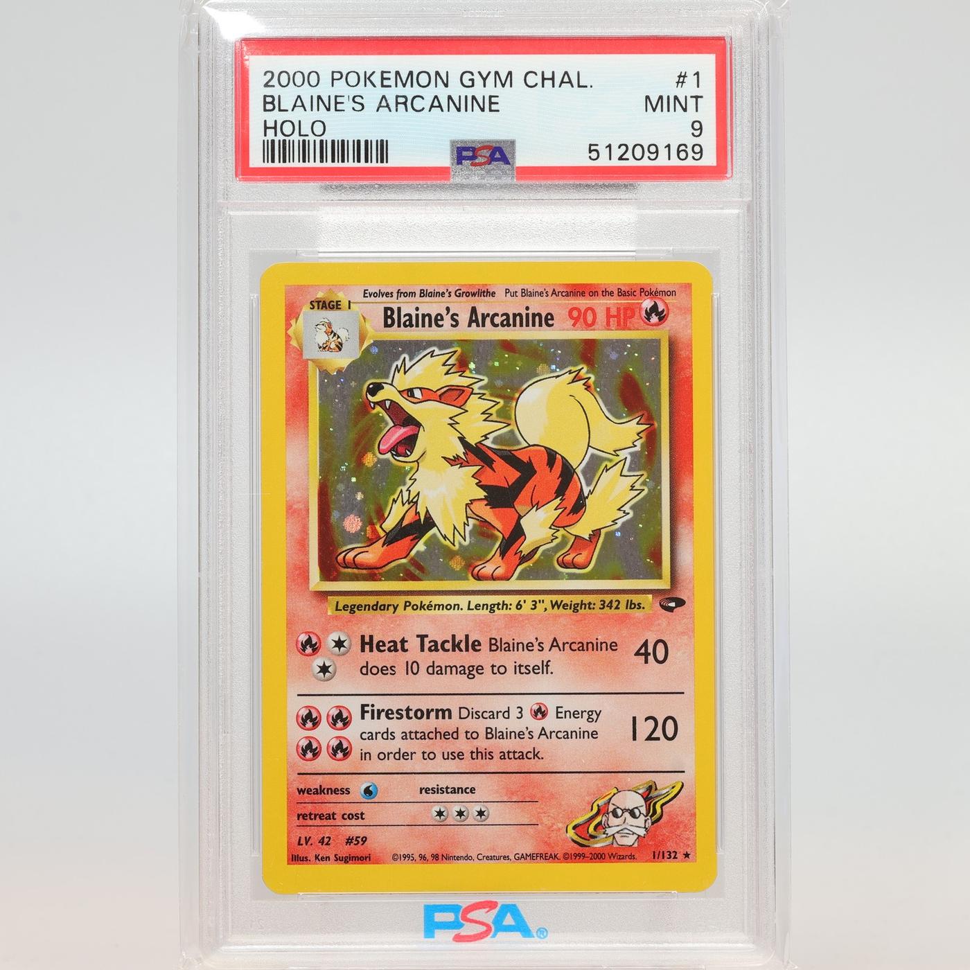 Pokemon TCG Blaines Arcanine 1132 Gym Challenge Holo Rare PSA 9 MINT 168407689378 2