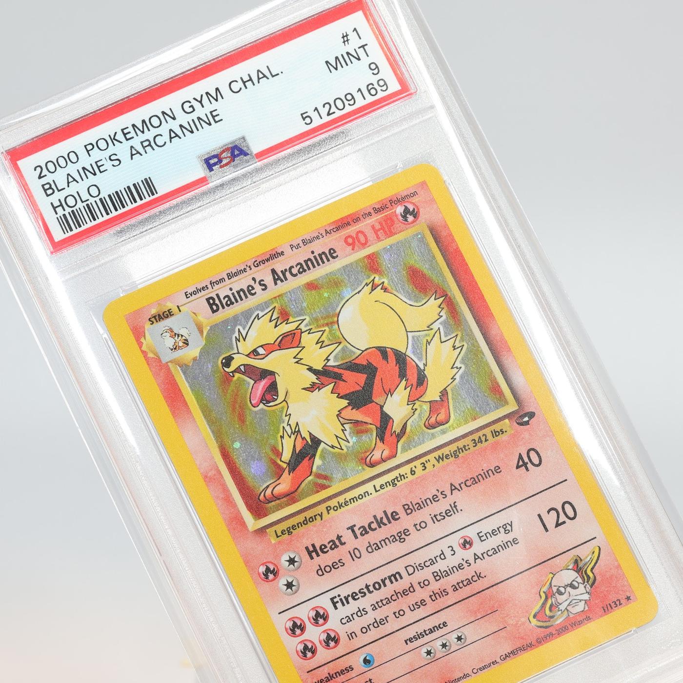Pokemon TCG – Blaine's Arcanine 1/132 Gym Challenge Holo Rare  – PSA 9 MINT