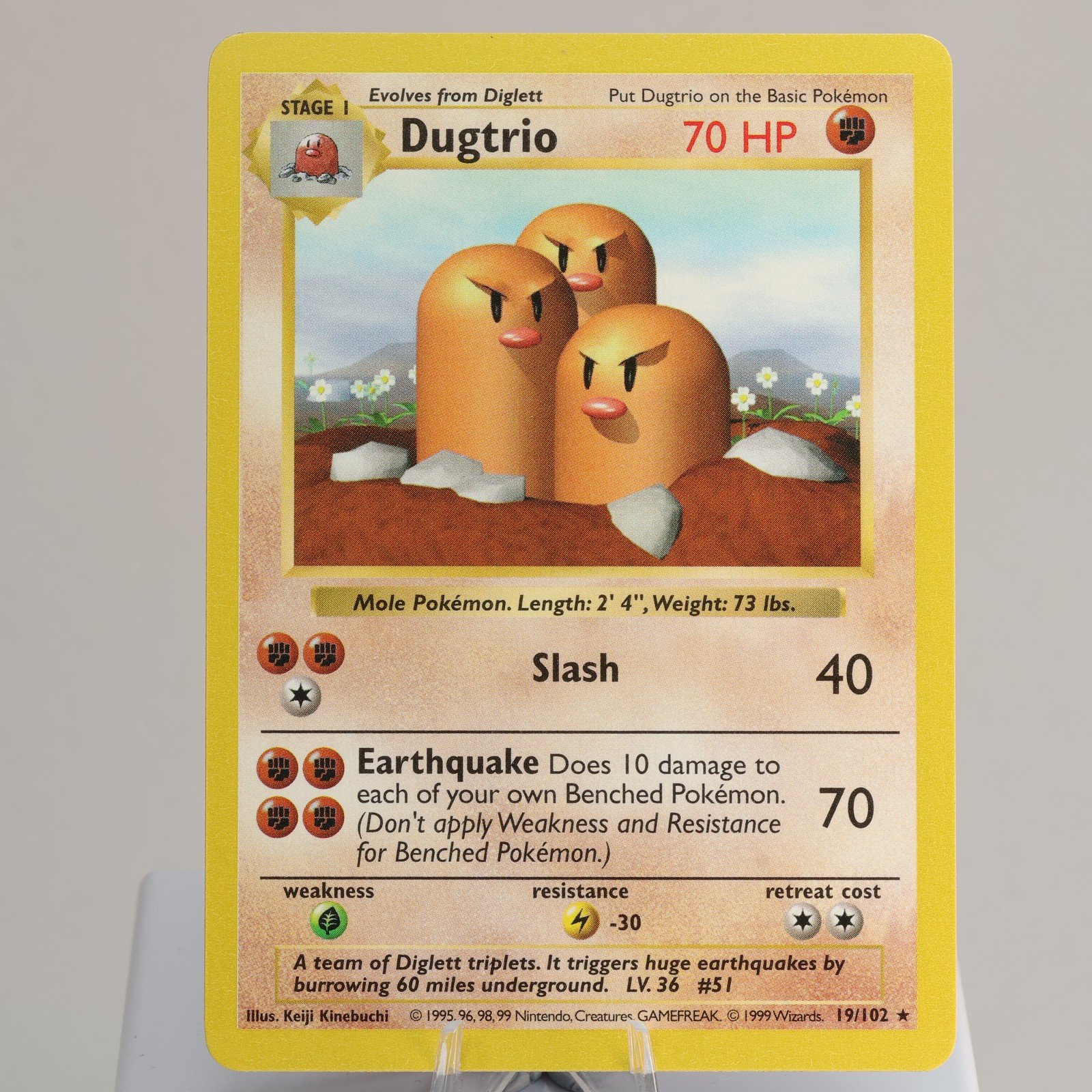 Pokemon TCG Dugtrio 19102 Base Set Rare Shadowless WOTC 1999 NM 168006227398 2