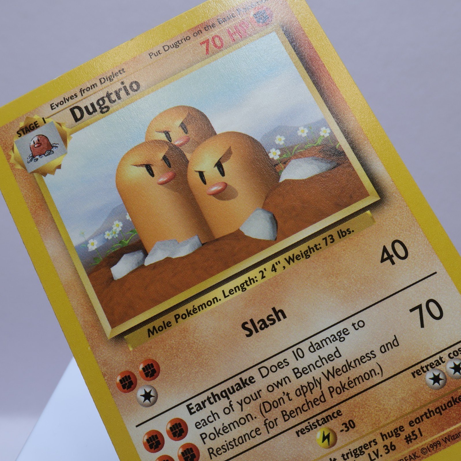Pokemon TCG – Dugtrio 19/102 Base Set Rare  WOTC 1999 – EXC