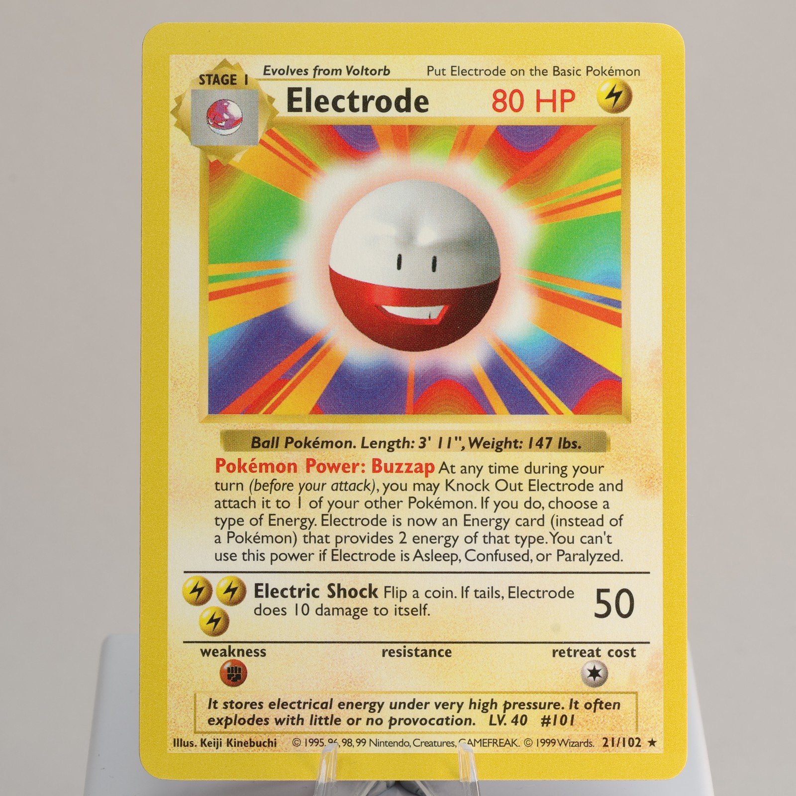 Pokemon TCG Electrode 21102 Base Set Rare Shadowless WOTC 1999 EXCNM 168006227438 2