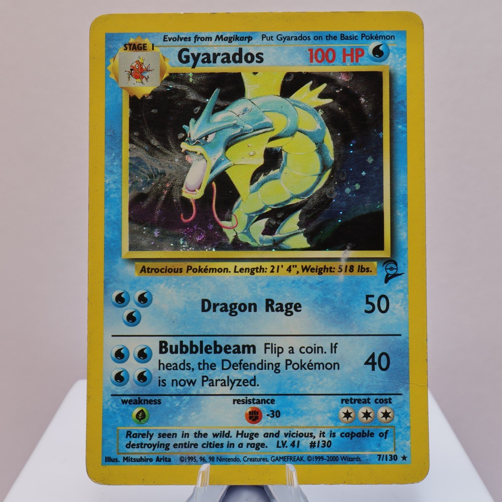 Pokemon TCG Gyarados 7130 Base Set 2 Holo Rare WOTC 1999 HP 167830364428 2