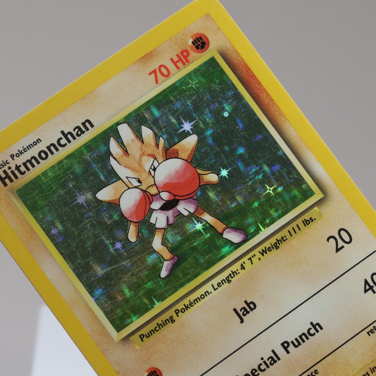 Pokemon TCG – Hitmonchan 7/102 Base Set Holo Rare  WOTC 1999 – MP