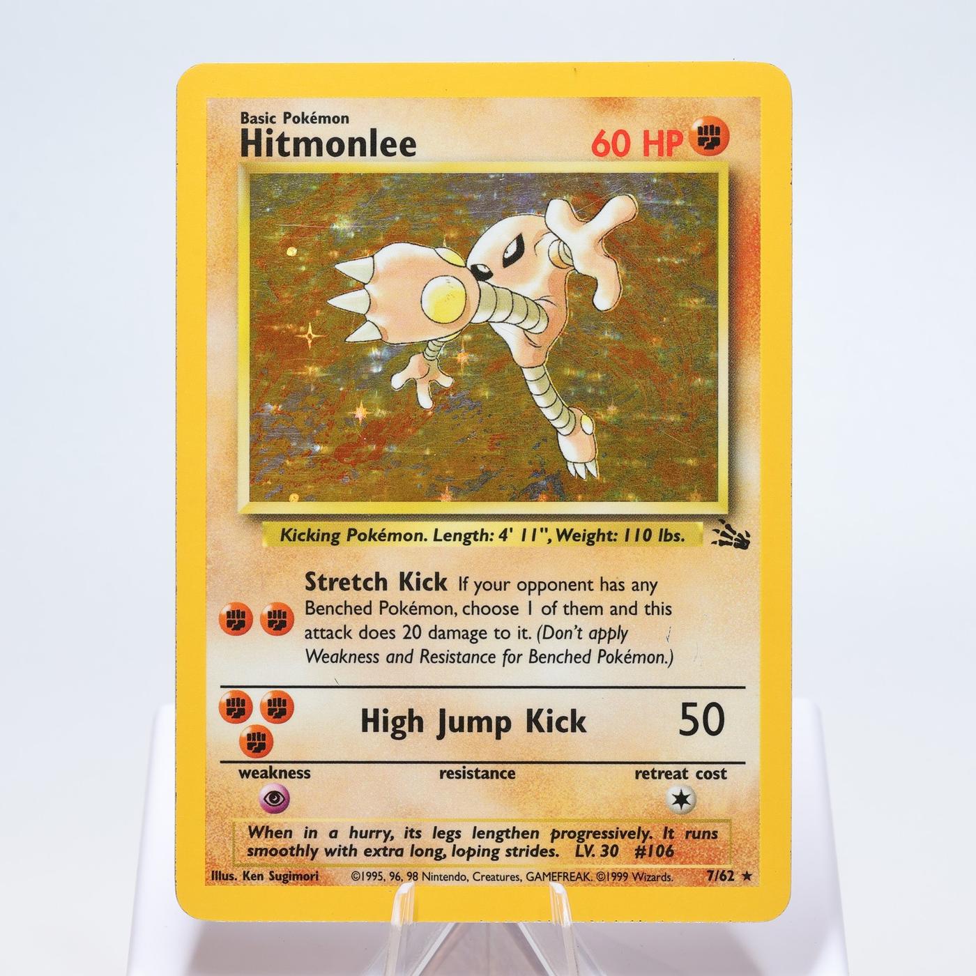 Pokemon TCG Hitmonlee 762 Fossil Holo Rare WOTC EXC 168327252478 2