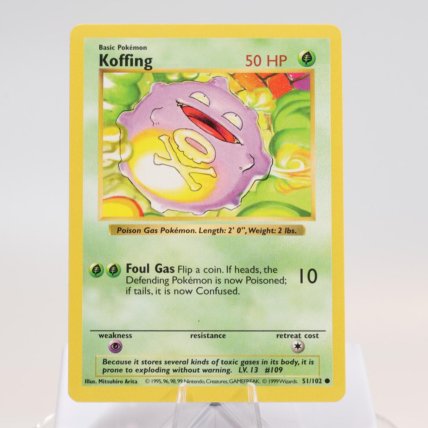 Pokemon TCG Koffing 51102 Base Set Common Shadowless WOTC 1999 EXCNM 168144948228 2