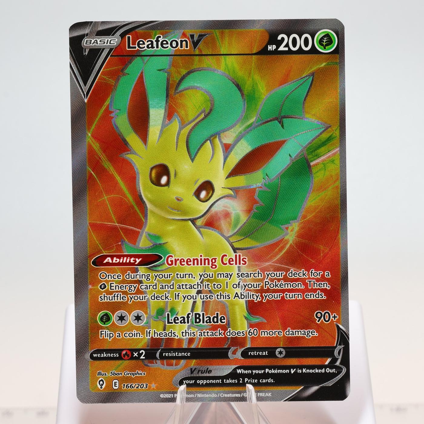 Pokemon TCG Leafeon V 166203 Evolving Skies Full Art NMM 168287250378 2