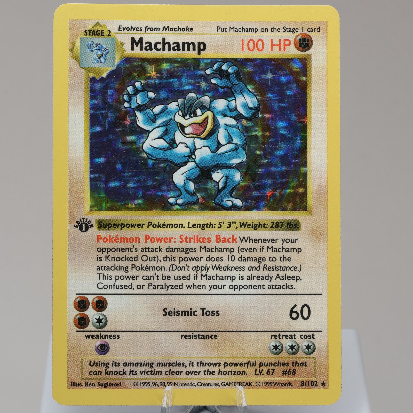 Pokemon TCG Machamp 8102 Base Set Holo Rare Shadowless WOTC 1999 EXC 167950659048 2