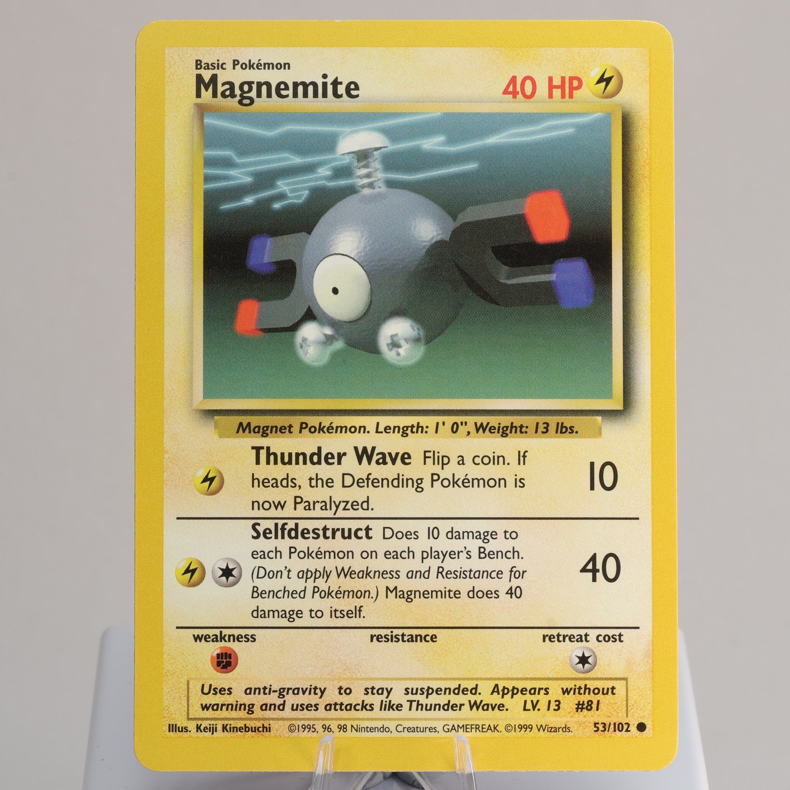 Pokemon TCG Magnemite 53102 Base Set Common Shadowless WOTC 1999 EXCNM 168006227418 2