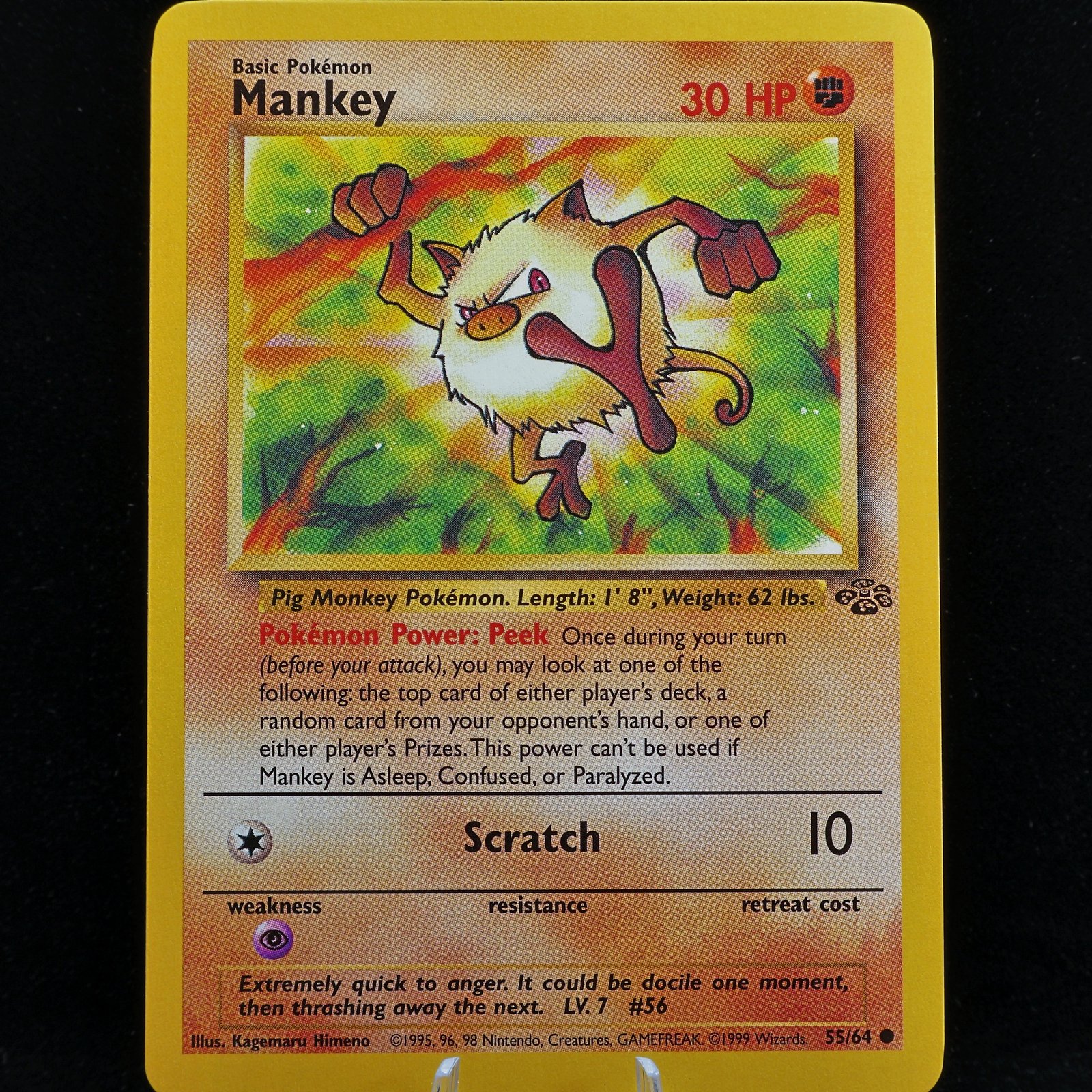 Pokemon TCG Mankey 5564 Jungle Common WOTC 1999 EXCNM 166864294458 2