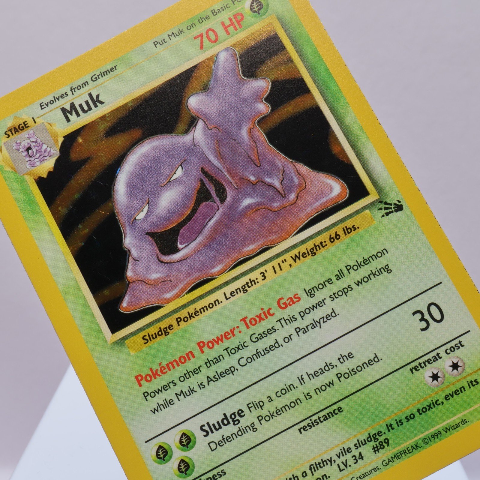 Pokemon TCG – Muk 13/62 Fossil Holo Rare  WOTC 1999 – EXC/NM