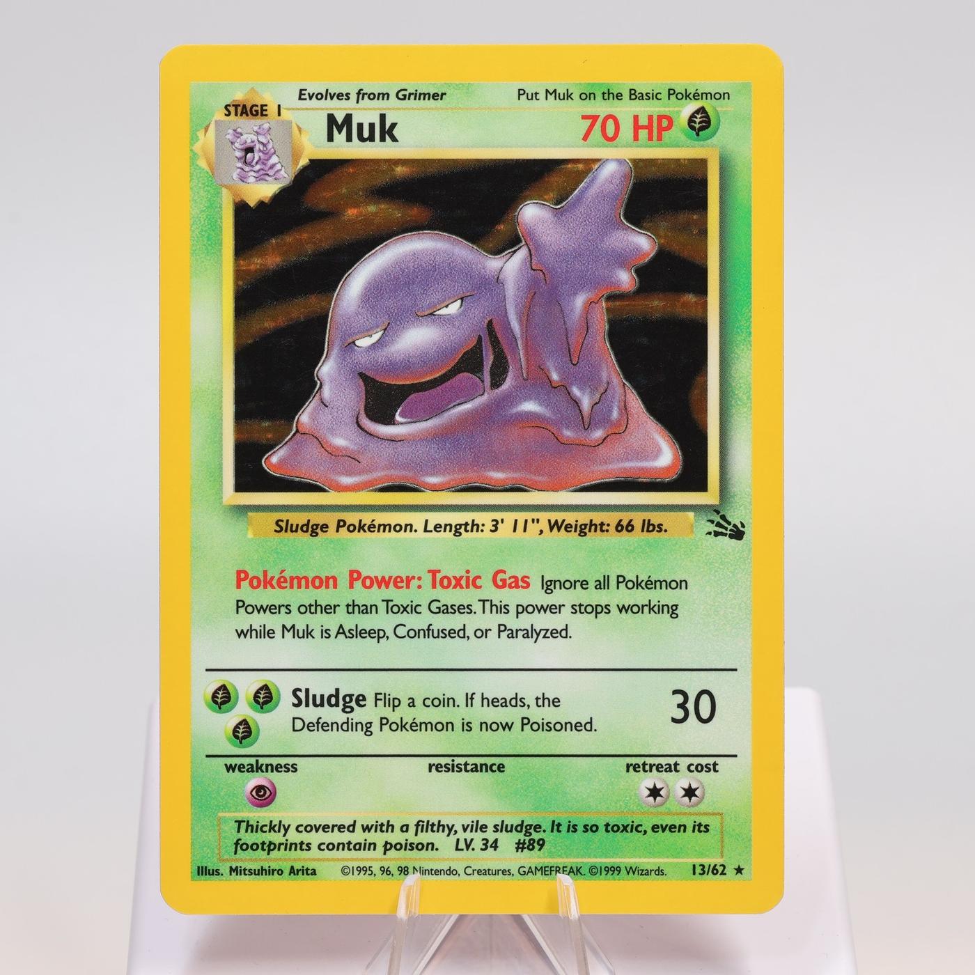 Pokemon TCG Muk 1362 Fossil Holo Rare WOTC EXCNM 168421188088 2