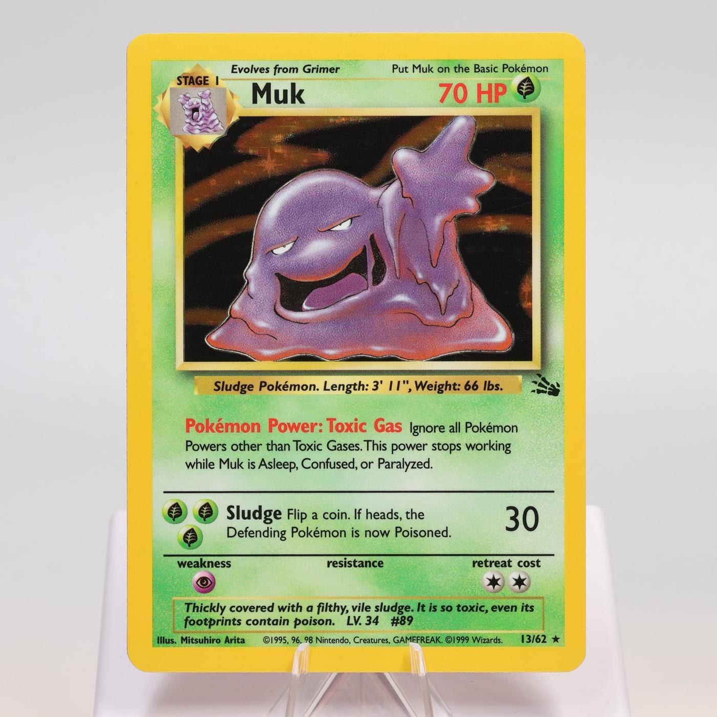 Pokemon TCG Muk 1362 Fossil Holo Rare WOTC NM 168421188128 2