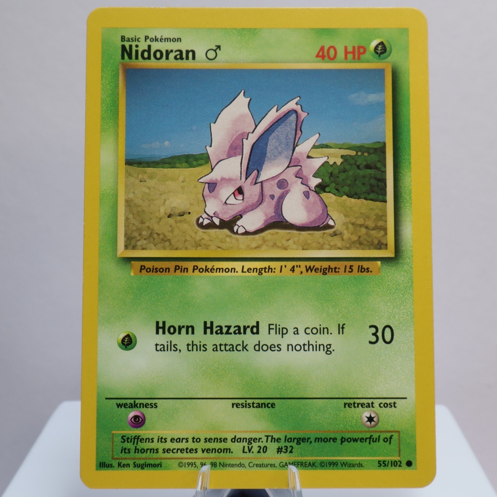 Pokemon TCG Nidoran M 55102 Base Set Common WOTC 1999 EXC 167566229918 2