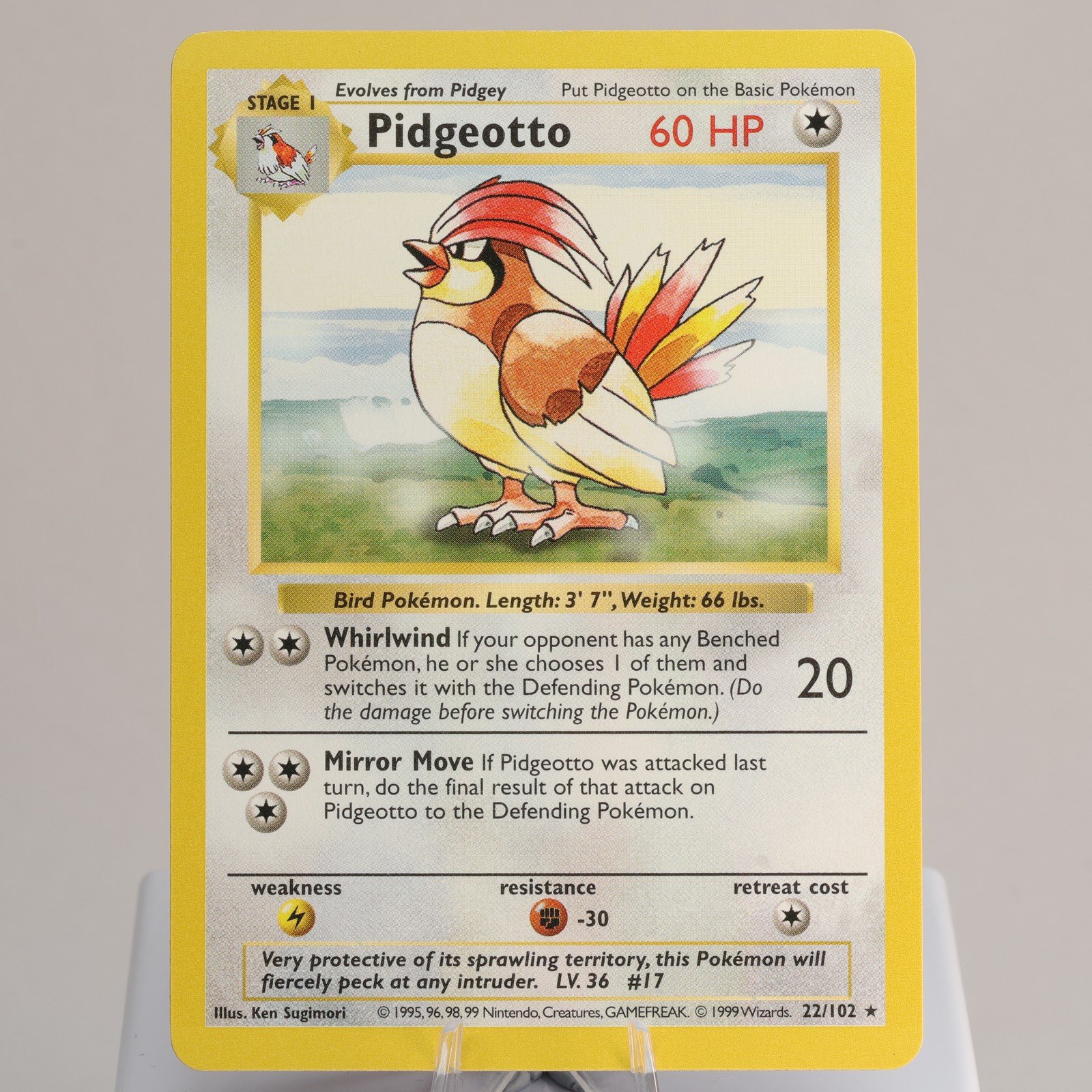 Pokemon TCG Pidgeotto 22102 Base Set Rare Shadowless WOTC 1999 NM 168006227378 2
