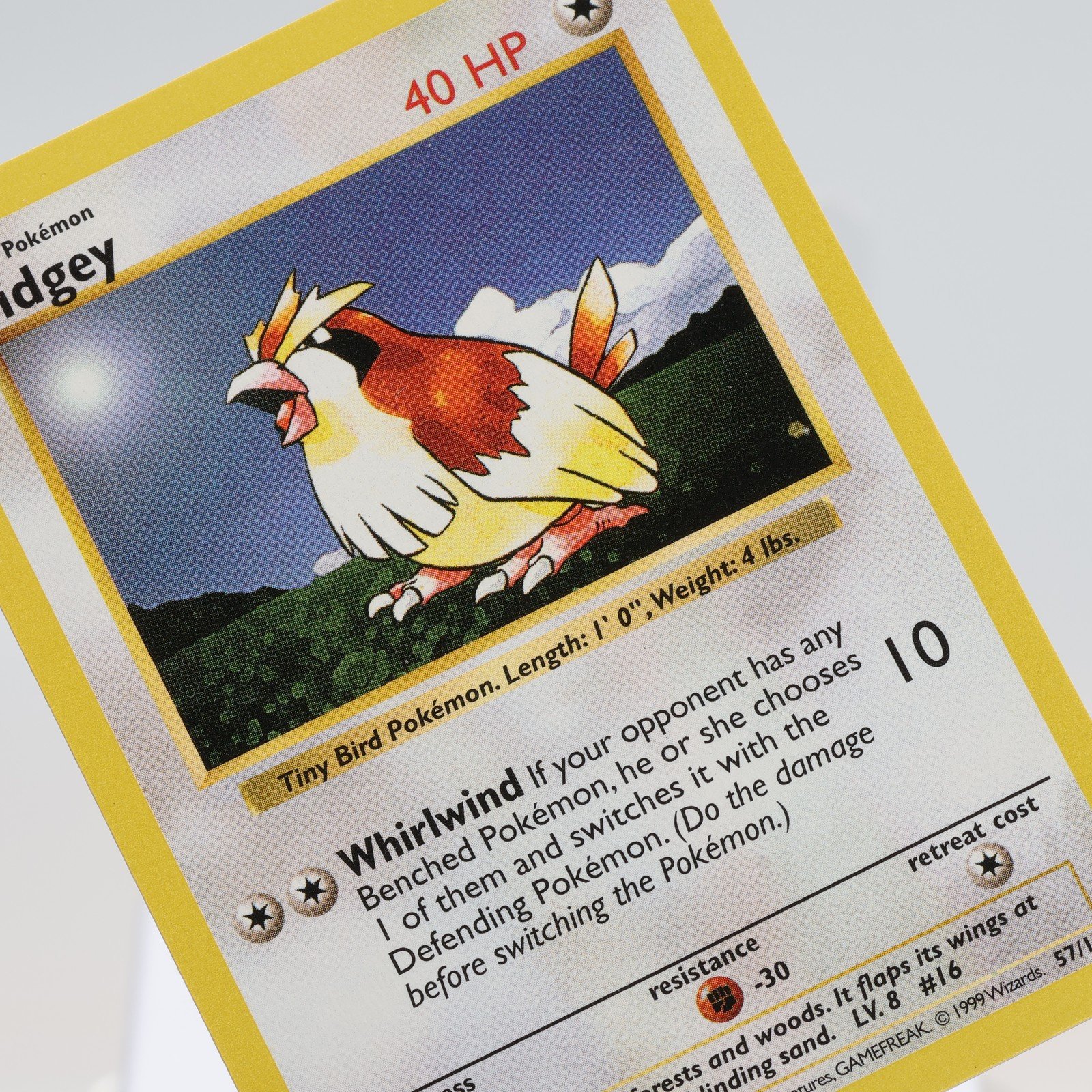Pokemon TCG Pidgey 57102 Base Set Common Shadowless WOTC 1999 EXCNM 168144948218