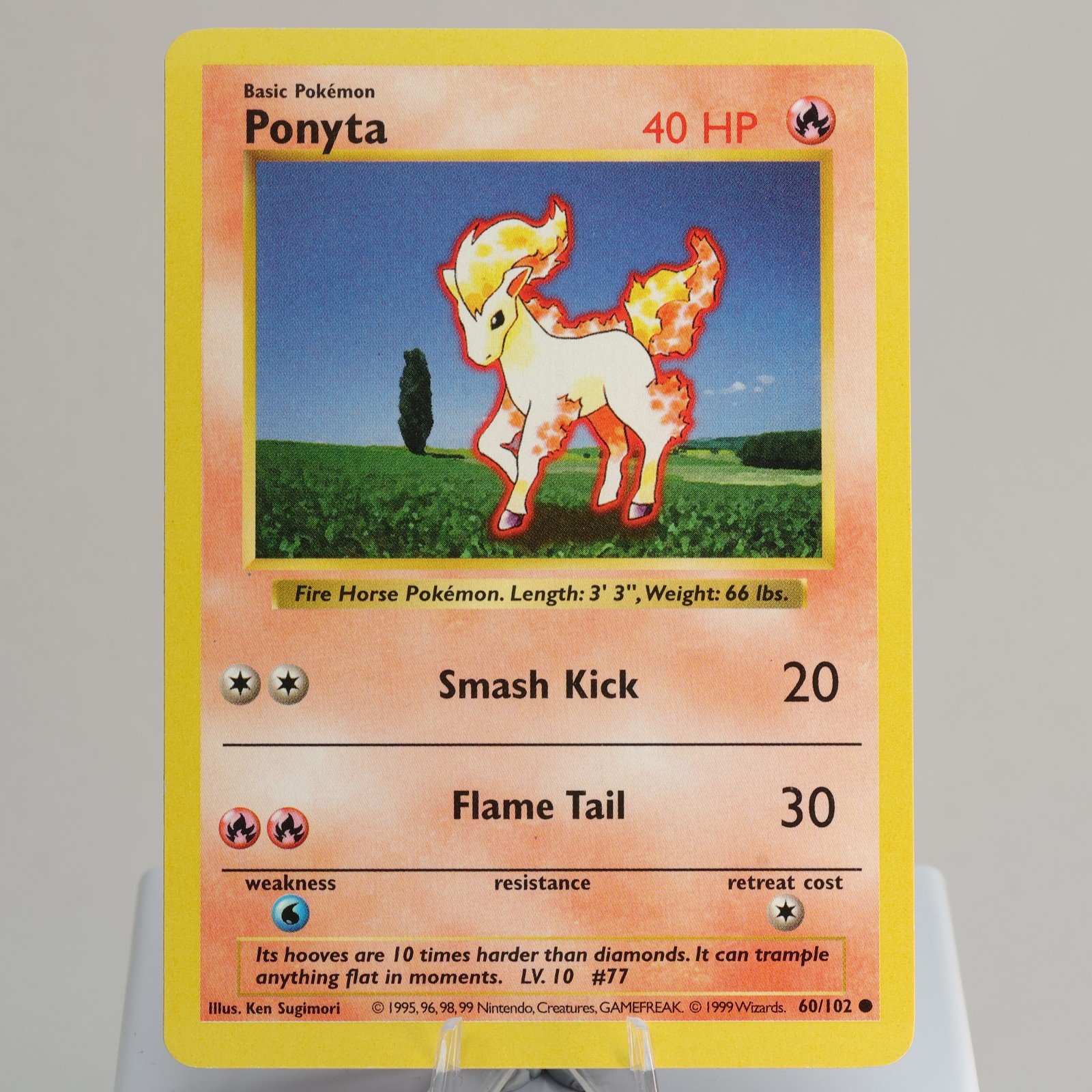Pokemon TCG Ponyta 60102 Base Set Common Shadowless WOTC 1999 EXCNM 168006227408 2