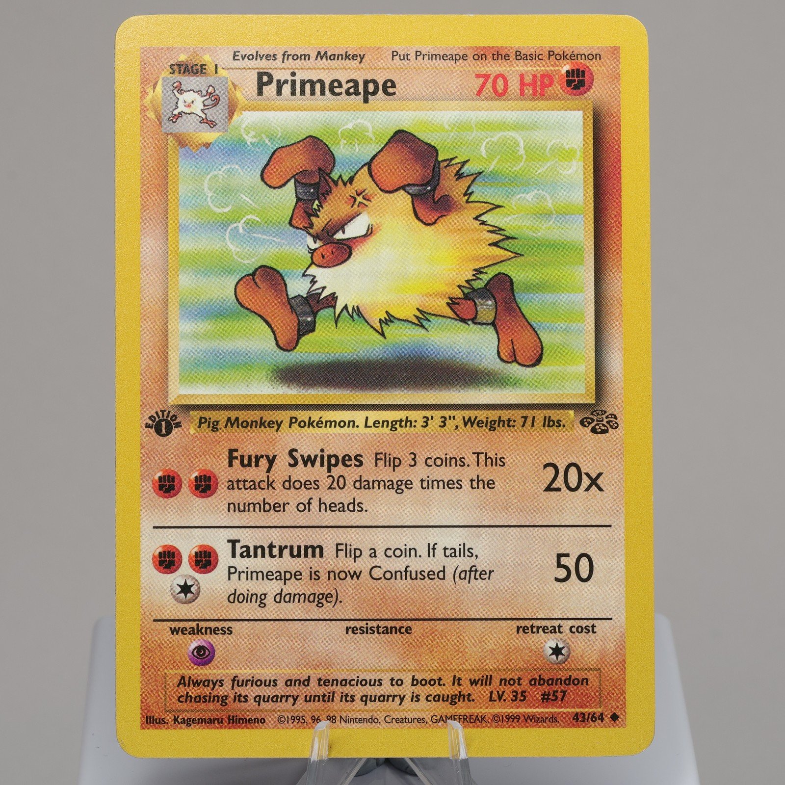 Pokemon TCG Primeape 4364 Jungle Uncommon 1st Edition WOTC 1999 167974214038 2