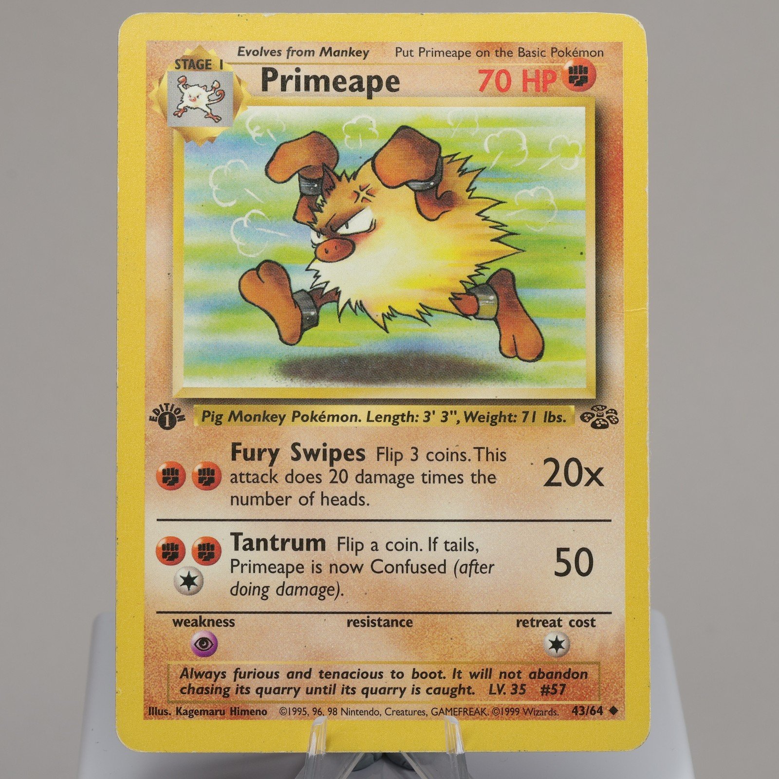 Pokemon TCG Primeape 4364 Jungle Uncommon 1st Edition WOTC 1999 HP 167974214028 2