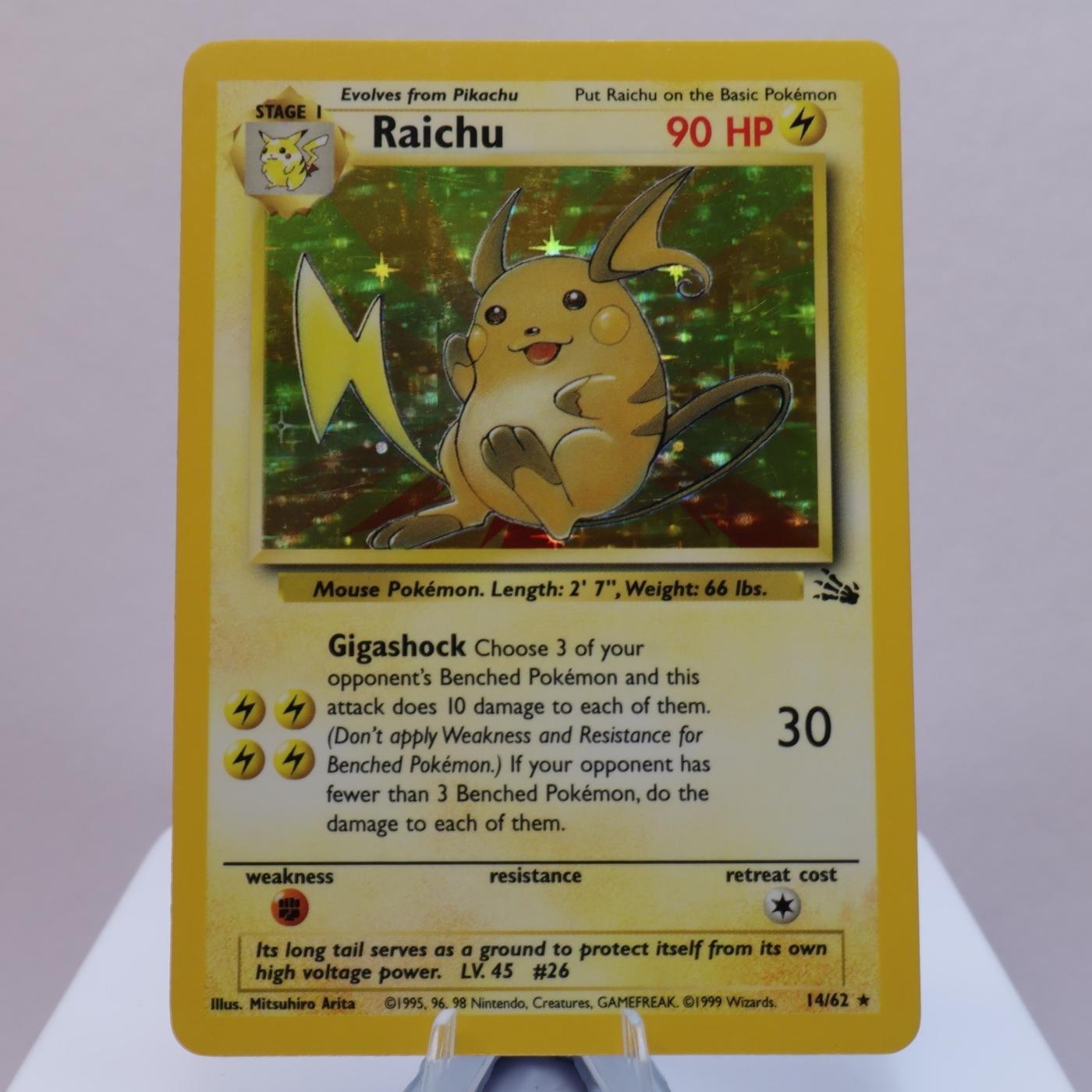 Pokemon TCG Raichu 1462 Fossil Holo Rare WOTC 1999 EXC 167830364448 2