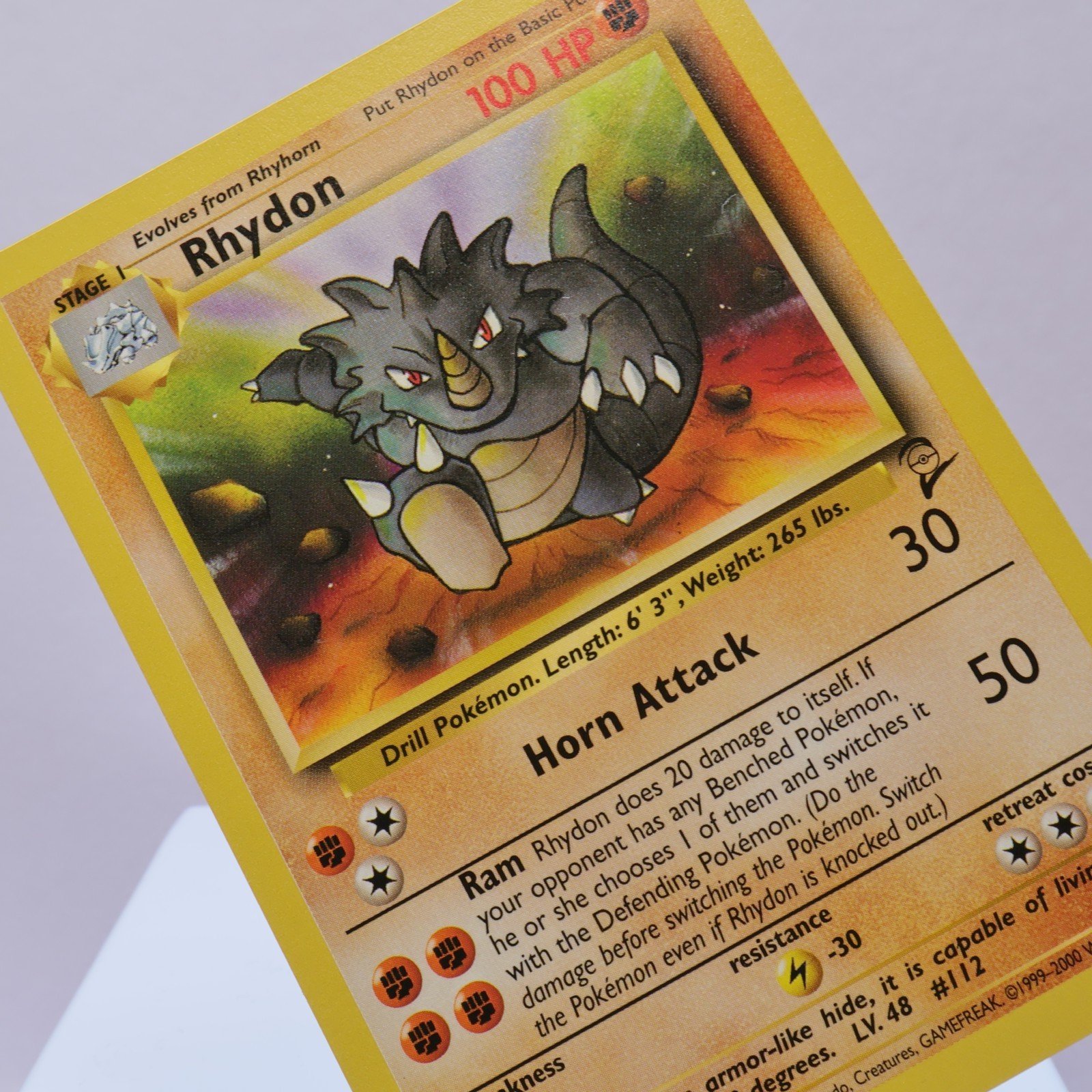 Pokemon TCG – Rhydon 59/130 Base Set 2 Uncommon  WOTC – EXC/NM