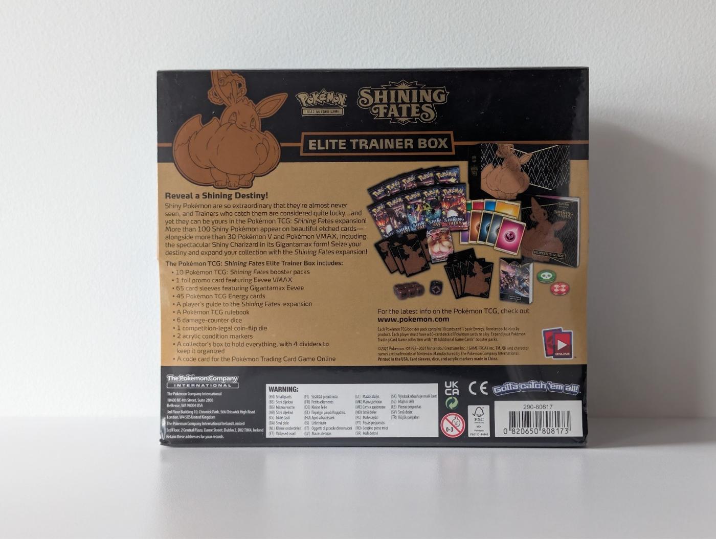 Pokemon TCG Shining Fates Elite Trainer Box ETB Factory Sealed 168351591338 2