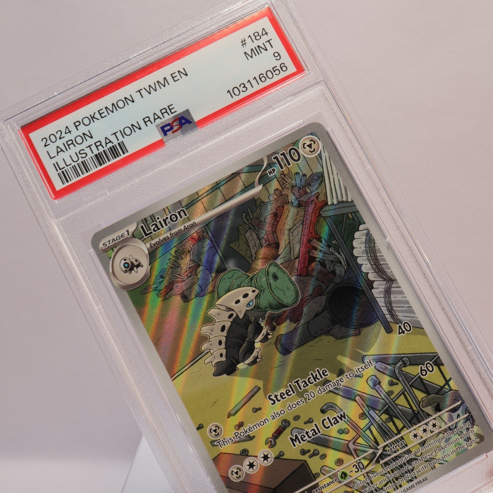 Pokemon TCG – TWM TWILIGHT MASQUERADE 184 LAIRON IR – PSA 9 MINT
