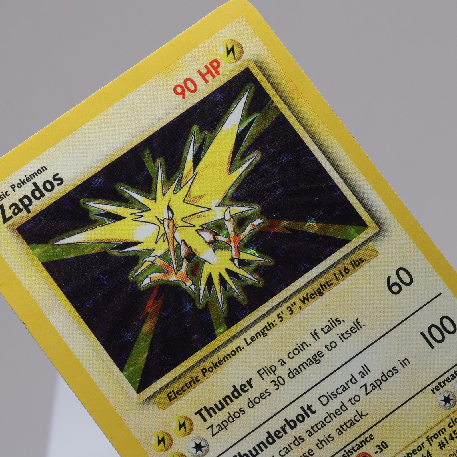 Pokemon TCG Zapdos 16102 Base Set Holo Rare WOTC 1999 Indent 167965977958