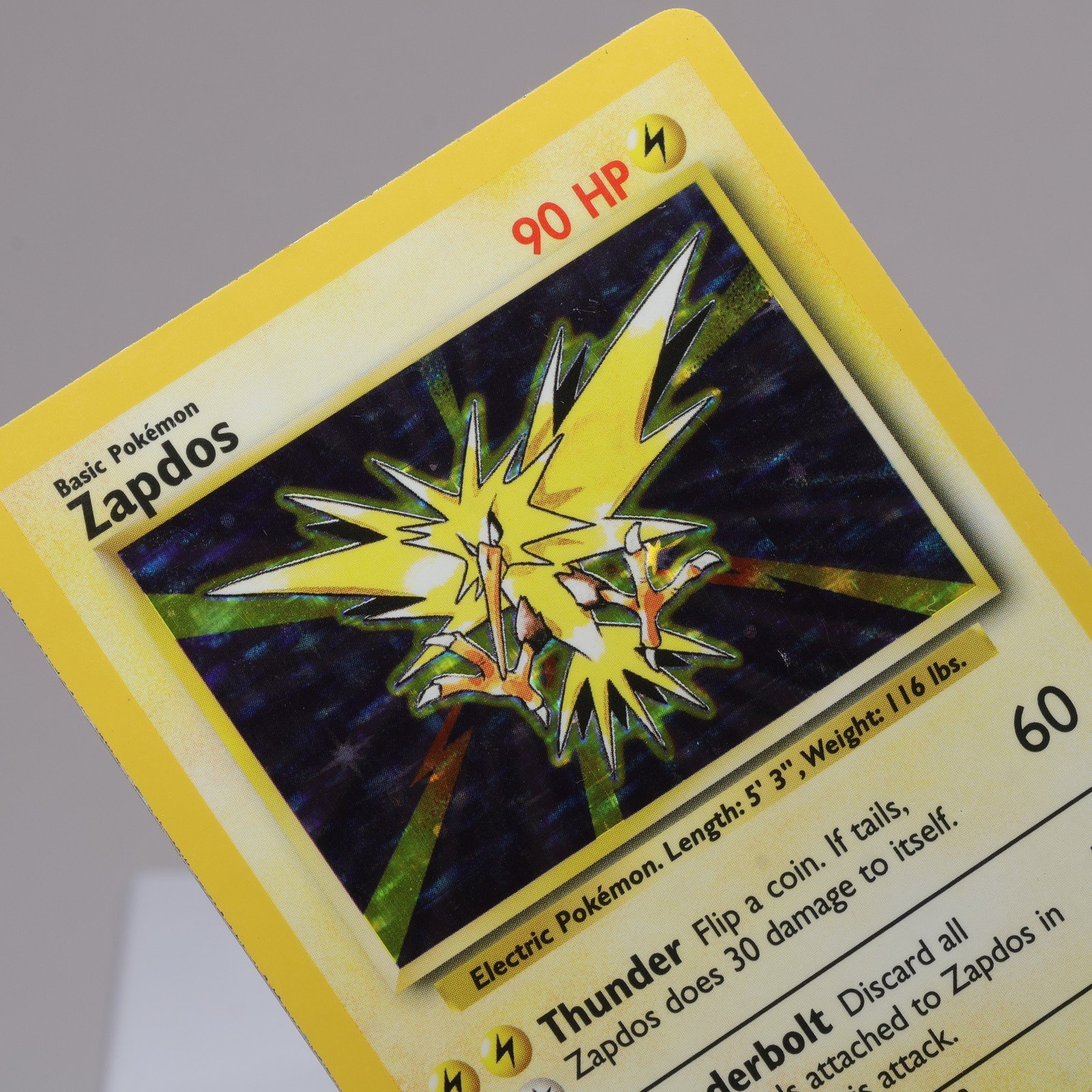 Pokemon TCG Zapdos 16102 Base Set Holo Rare WOTC 1999 LP Crease 167974214058