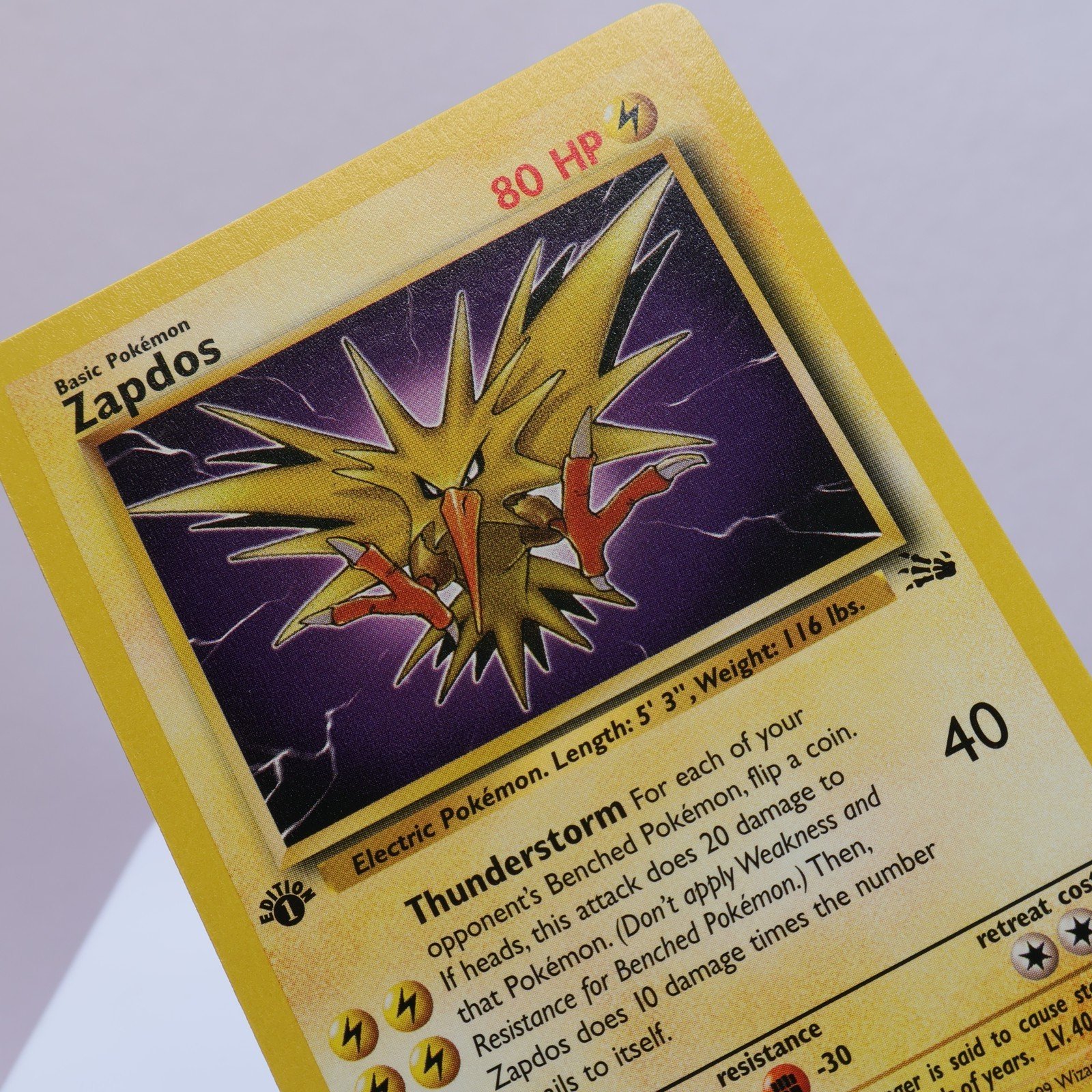 Pokemon TCG Zapdos 3062 Fossil Rare 1st Edition WOTC 1999 NM 167830364538