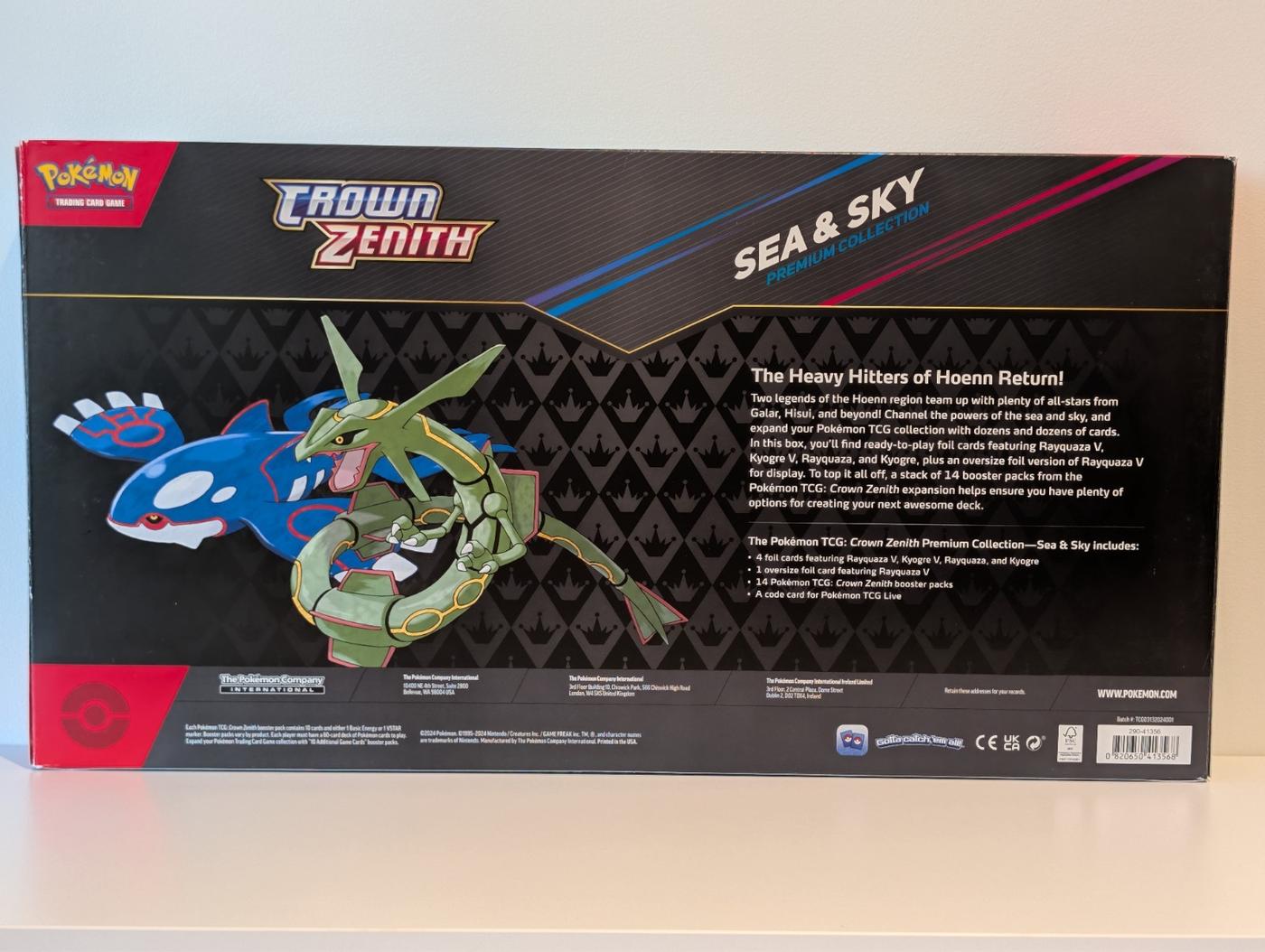 Pokemon Crown Zenith 14 X Booster Pack S Sea And Sky Collection Box Sealed 168546781049 2