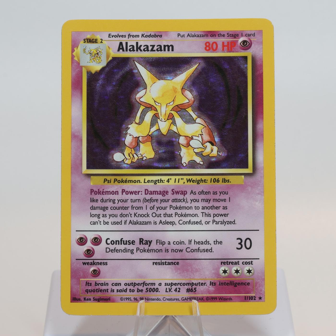 Pokemon TCG Alakazam 1102 Base Set Holo Rare WOTC MP 168205418489 2