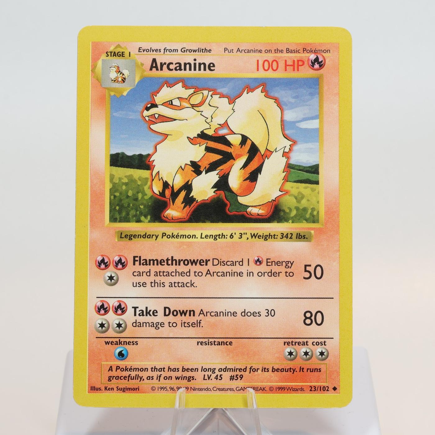 Pokemon TCG Arcanine 23102 Base Set Uncommon Shadowless WOTC EXC 168205418469 2