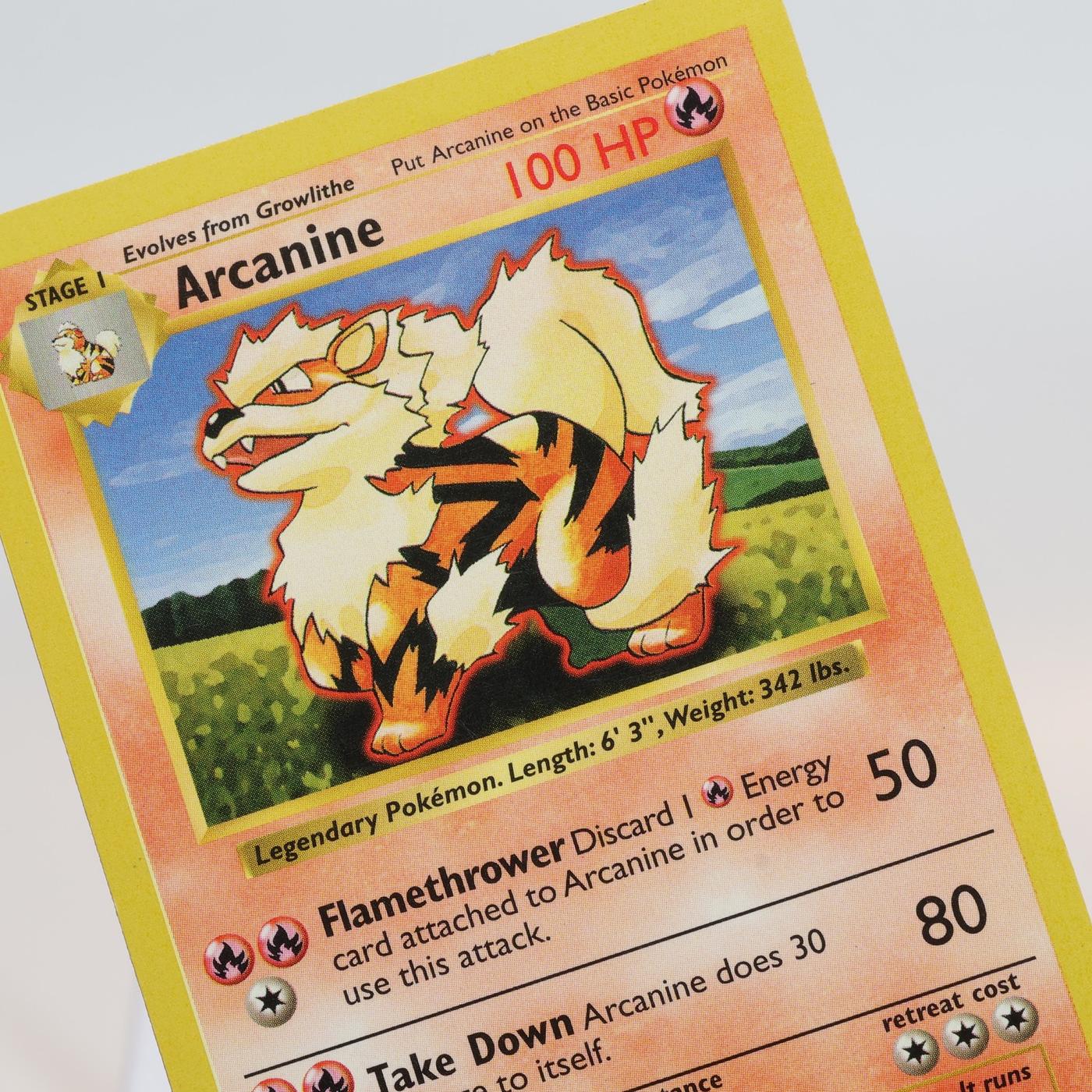 Pokemon TCG Arcanine 23102 Base Set Uncommon Shadowless WOTC EXC 168205418469