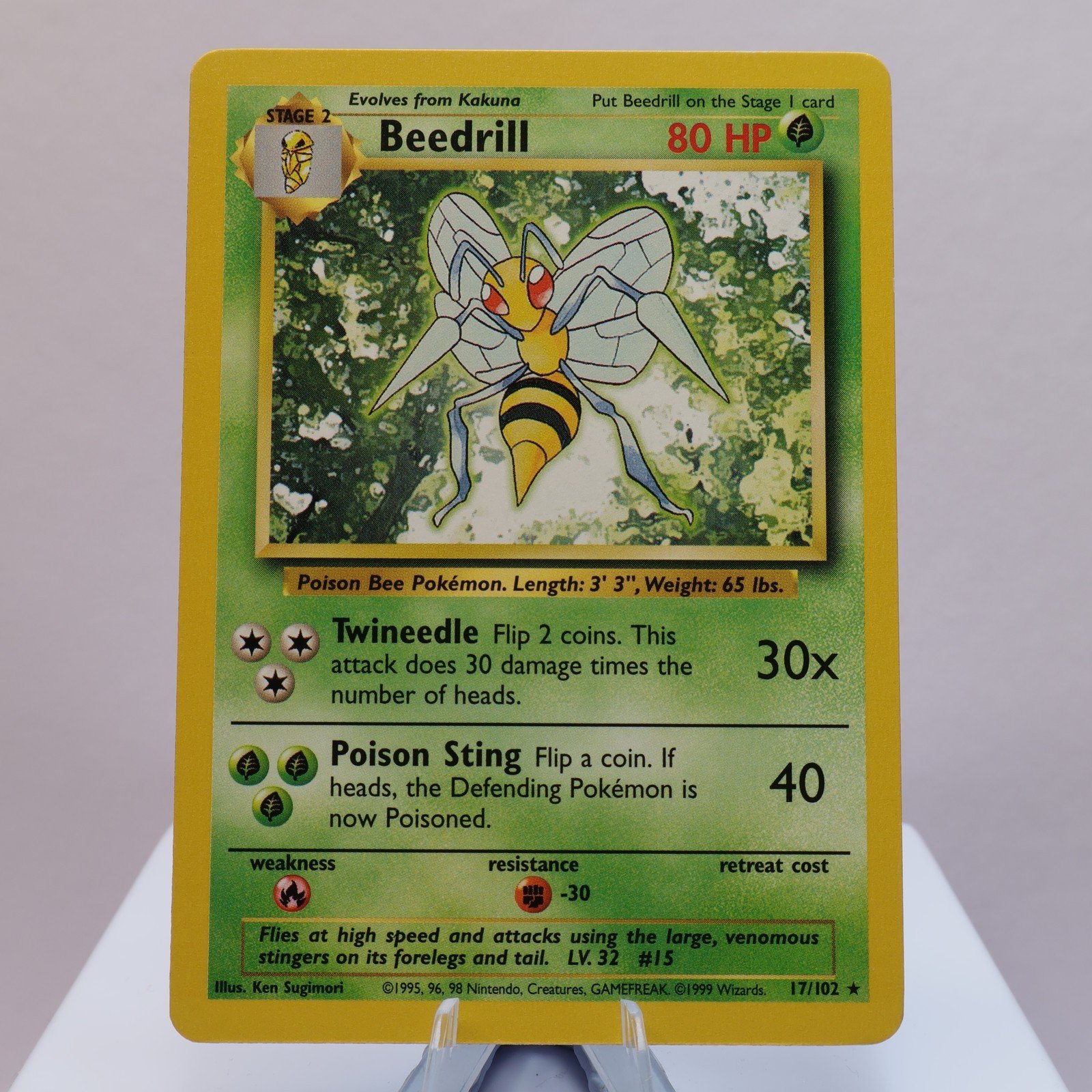 Pokemon TCG Beedrill 17102 Base Set Rare WOTC 1999 EXCNM 167830364479 2