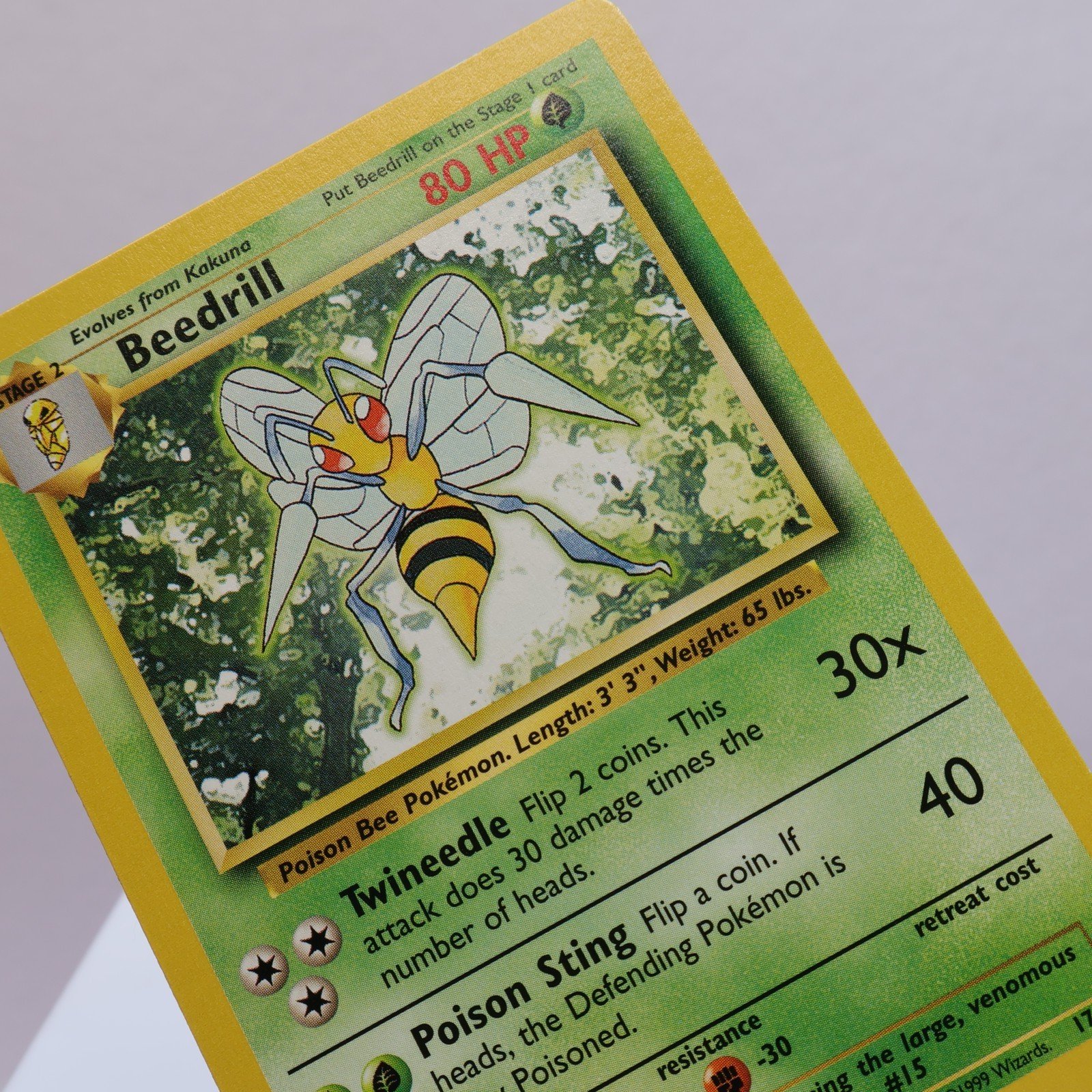 Pokemon TCG Beedrill 17102 Base Set Rare WOTC 1999 EXCNM 167830364479