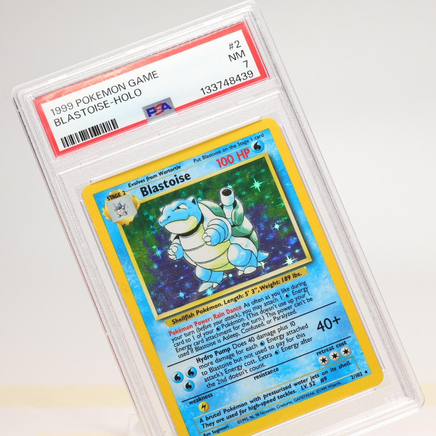 Pokemon TCG – Blastoise 2/102 Base Set Holo Rare WOTC – PSA 7 NM