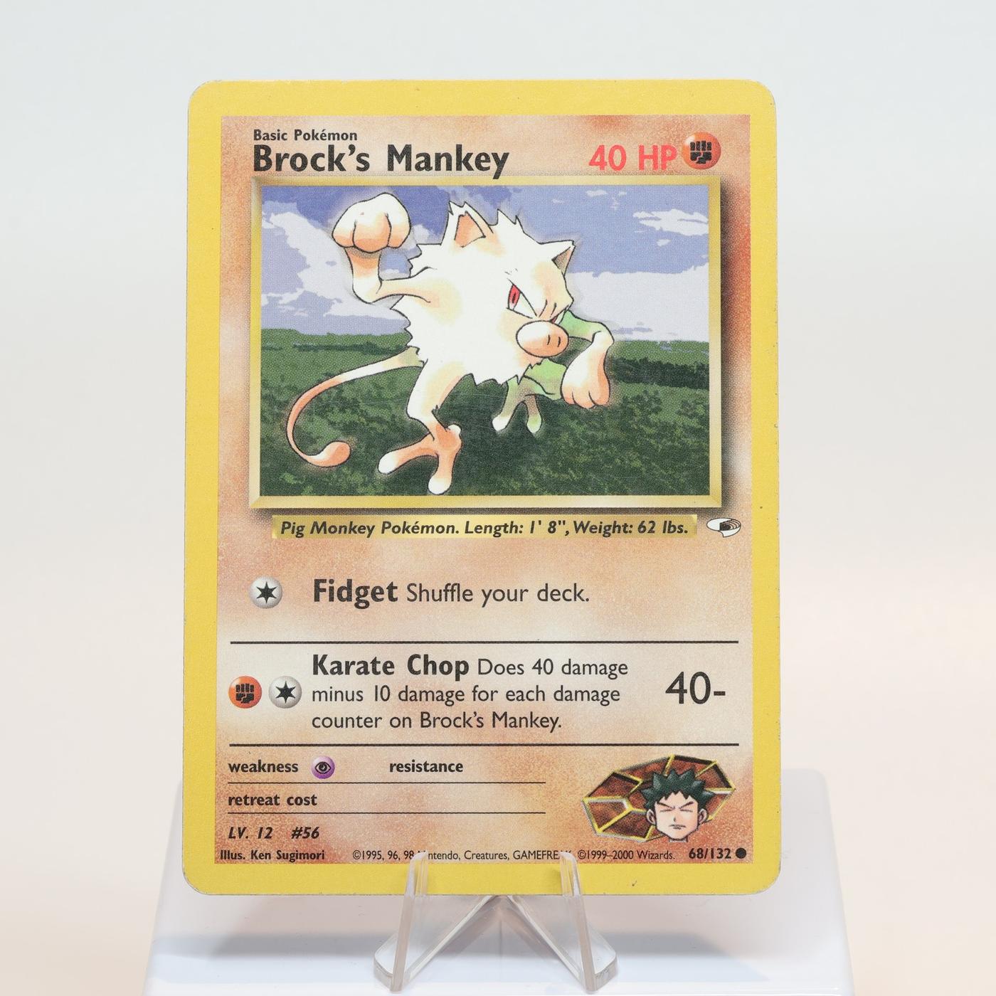 Pokemon TCG Brocks Mankey 68132 Gym Heroes Common WOTC PL 168232466099 2