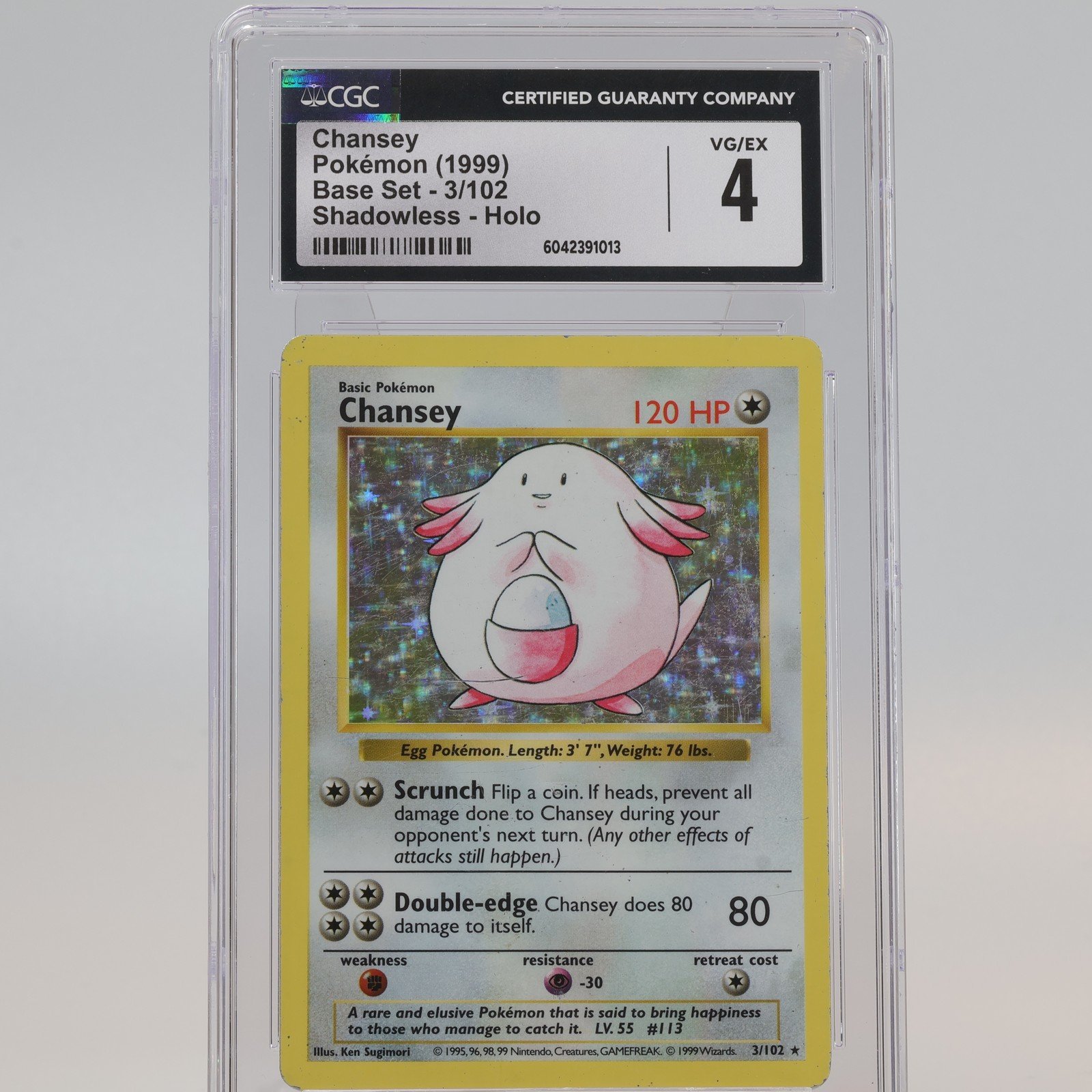 Pokemon TCG Chansey 3102 Base Set Holo Rare Shadowless CGC 4 VGEX 168126766359 2
