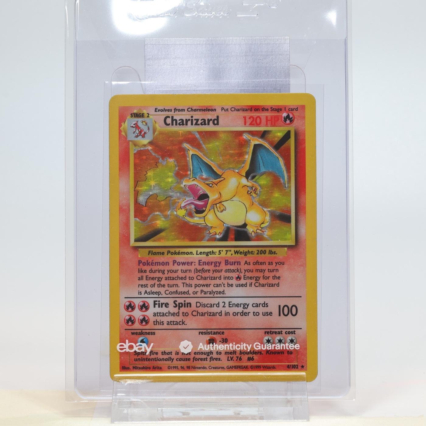 Pokemon TCG Charizard Base Set 4102 Unlimited Holo Rare Ebay Authenticated 168324299949 2