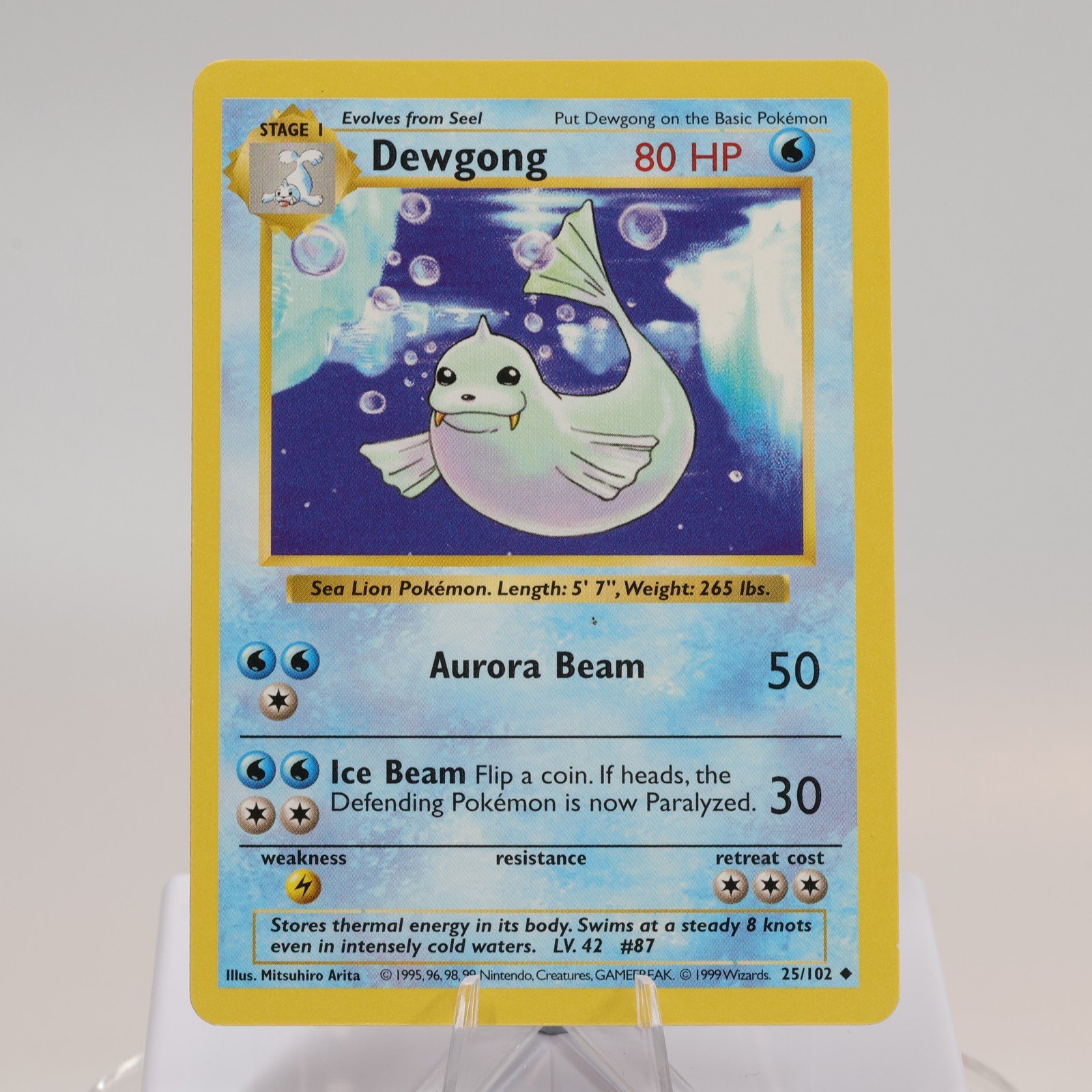 Pokemon TCG Dewgong 25102 Base Set Uncommon Shadowless WOTC 1999 EXC 168144948209 2