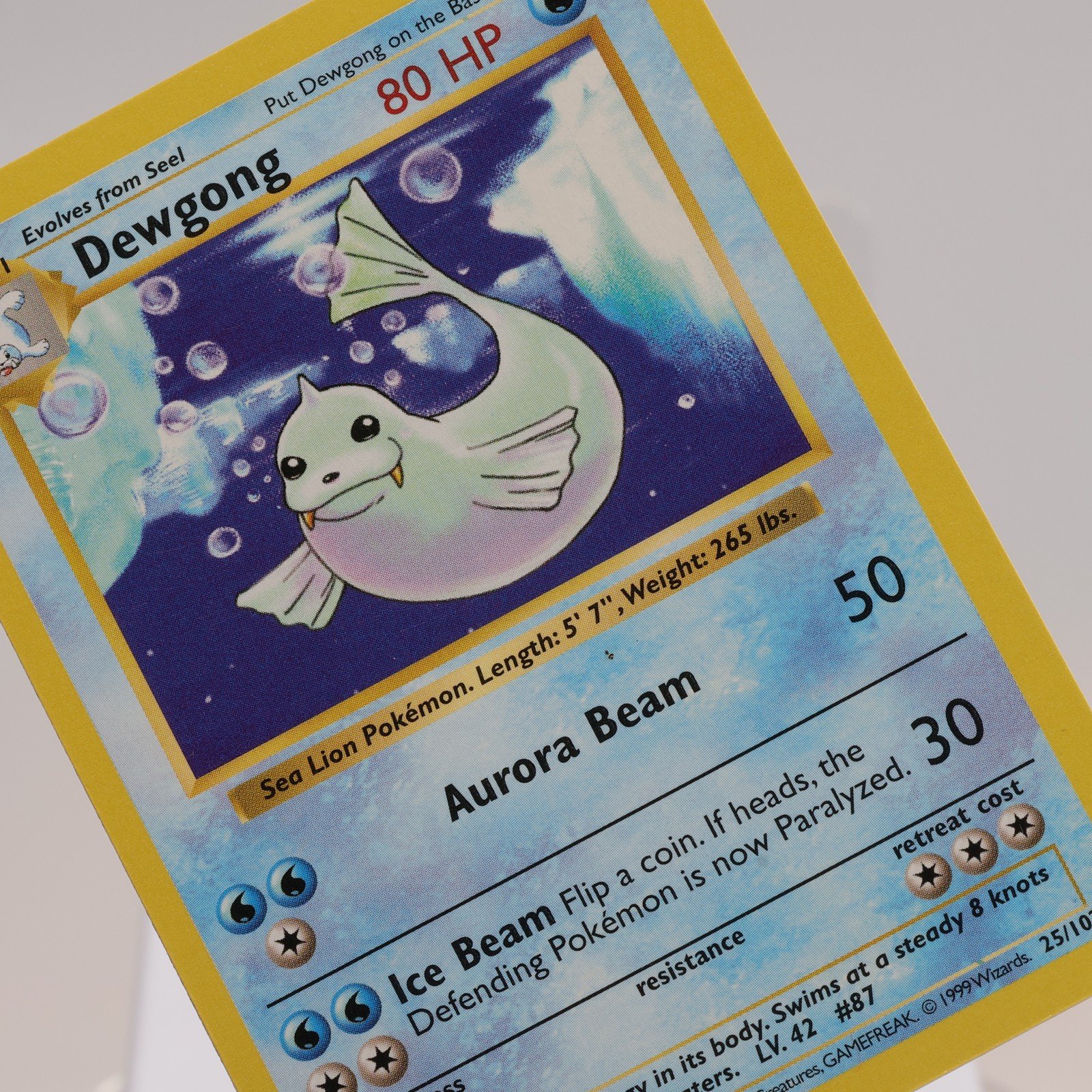 Pokemon TCG Dewgong 25102 Base Set Uncommon Shadowless WOTC 1999 EXC 168144948209
