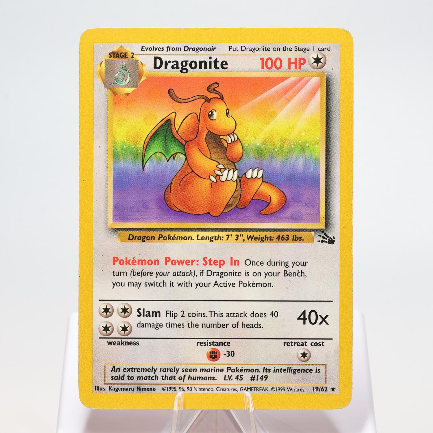 Pokemon TCG Dragonite 1962 Fossil Rare WOTC MP 168327252499 2