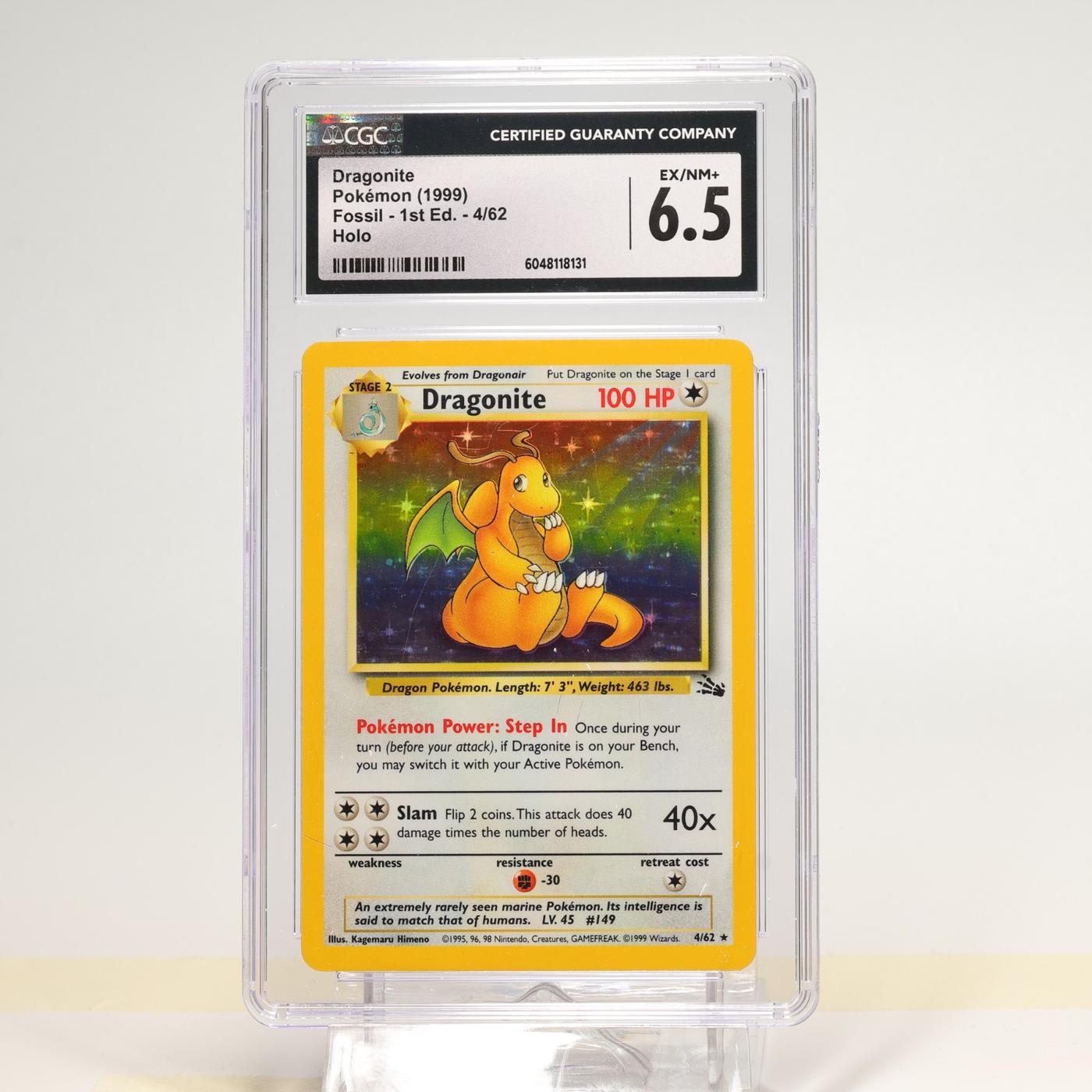 Pokemon TCG Dragonite 462 Fossil Holo Unlimited WOTC CGC 65 EX NM 168276150749 2