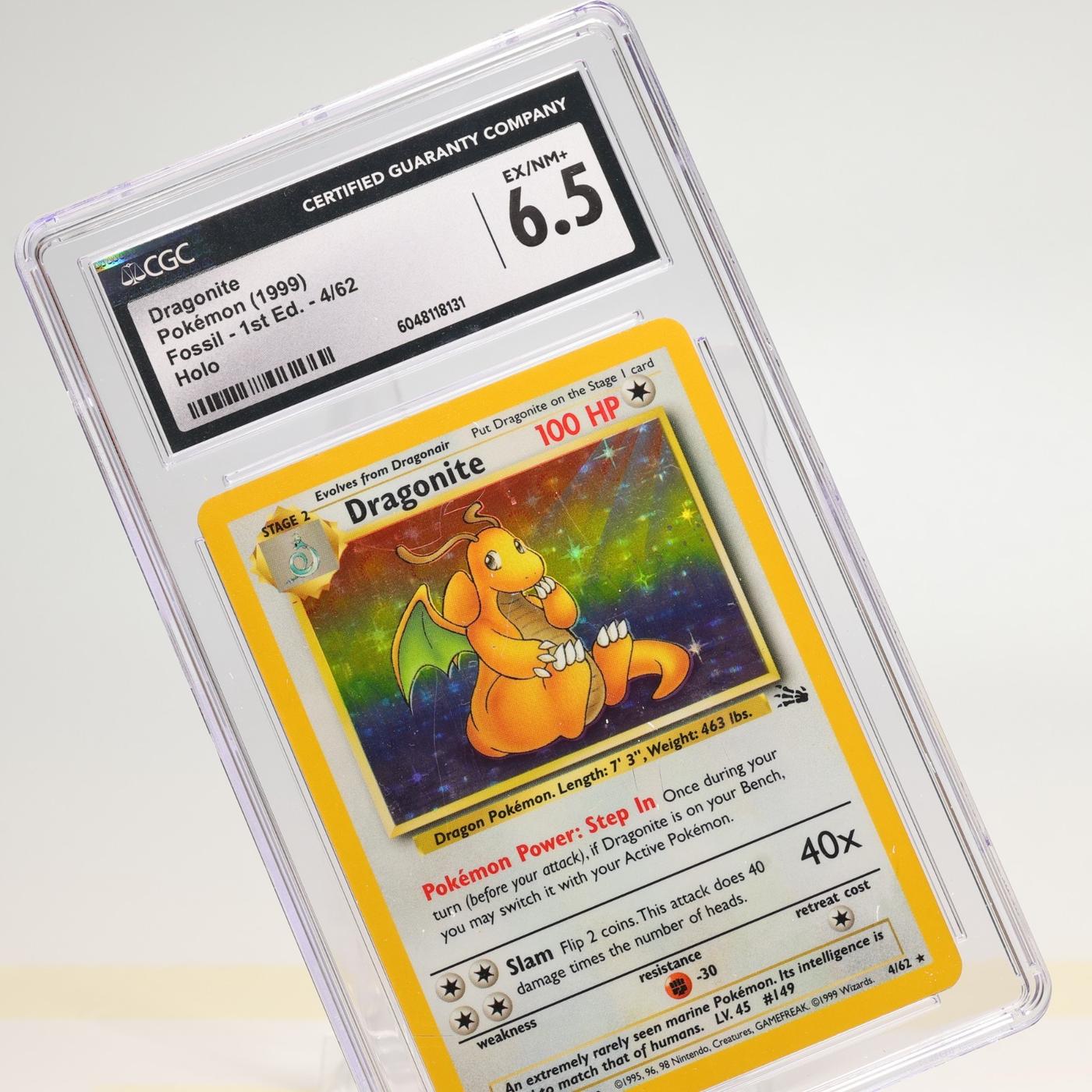 Pokemon TCG – Dragonite 4/62 Fossil Holo Unlimited WOTC – CGC 6.5 EX-NM+