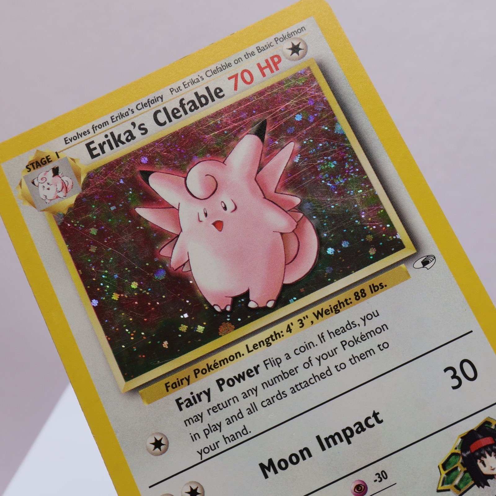 Pokemon TCG Erikas Clefable 3132 Gym Heroes Holo Rare WOTC 1999 EXC 167830364429