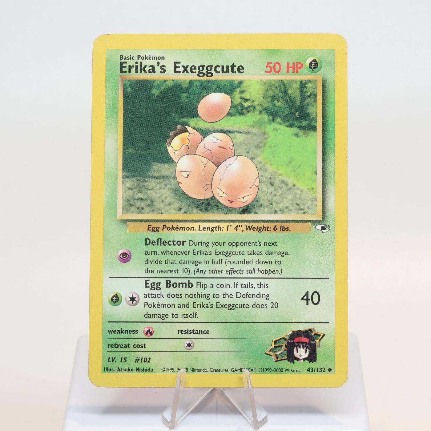 Pokemon TCG Erikas Exeggcute 43132 Gym Heroes Uncommon WOTC MP 168232466159 2