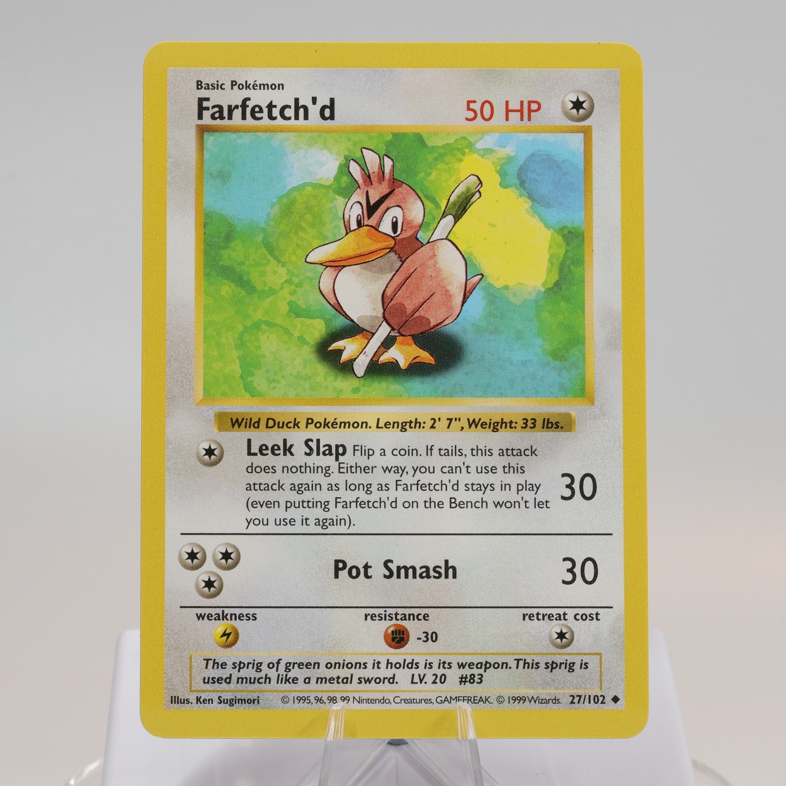 Pokemon TCG Farfetchd 27102 Base Set Uncommon Shadowless WOTC 1999 EXCNM 168144948249 2