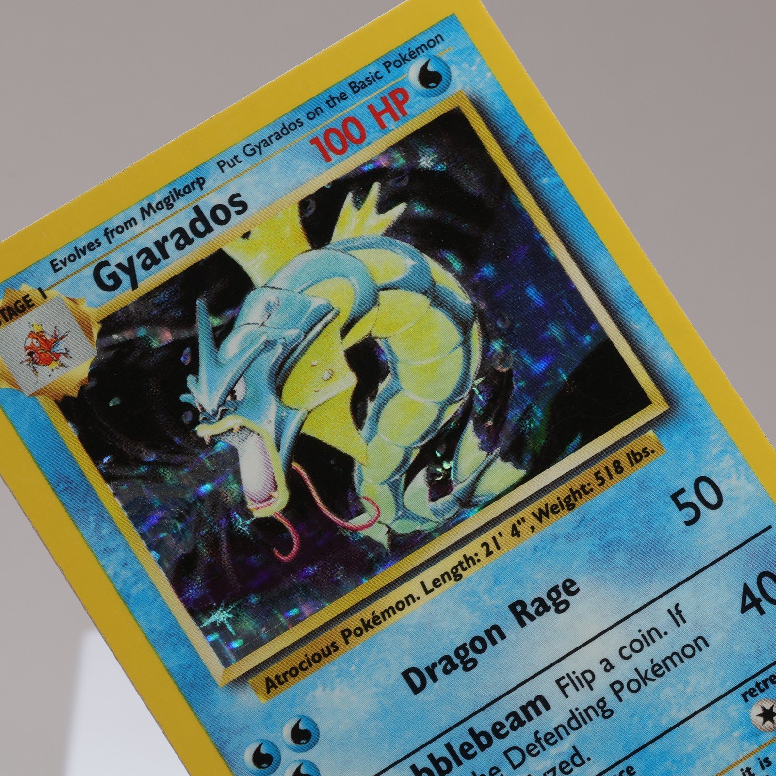 Pokemon TCG – Gyarados 6/102 Base Set Holo Rare  WOTC 1999 – EXC