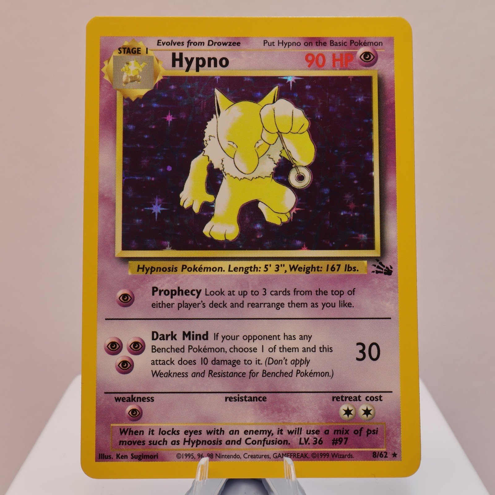 Pokemon TCG Hypno 862 Fossil Holo Rare WOTC 1999 EXCNM 167830364419 2